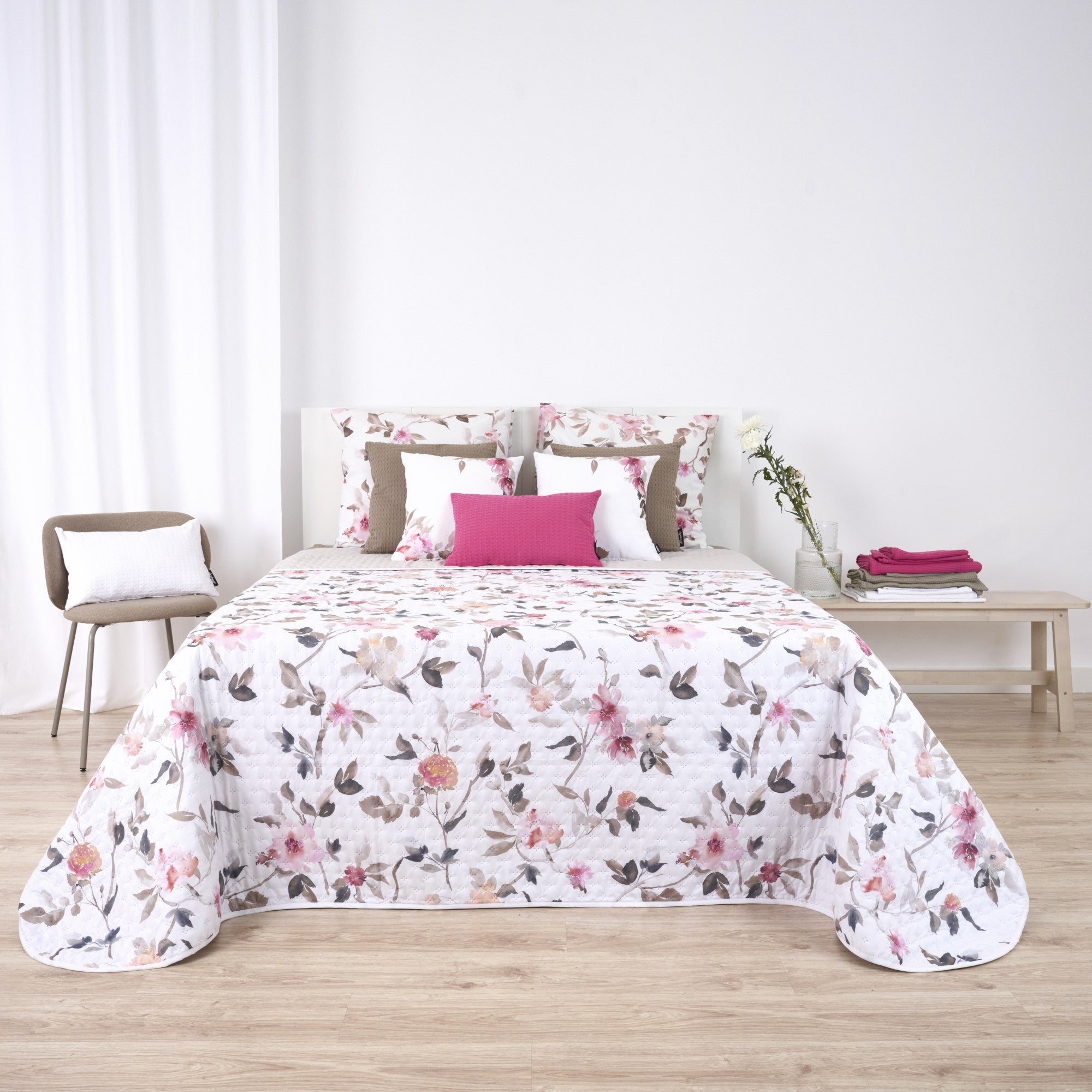 Couette réversible mi-saison rose Leeds