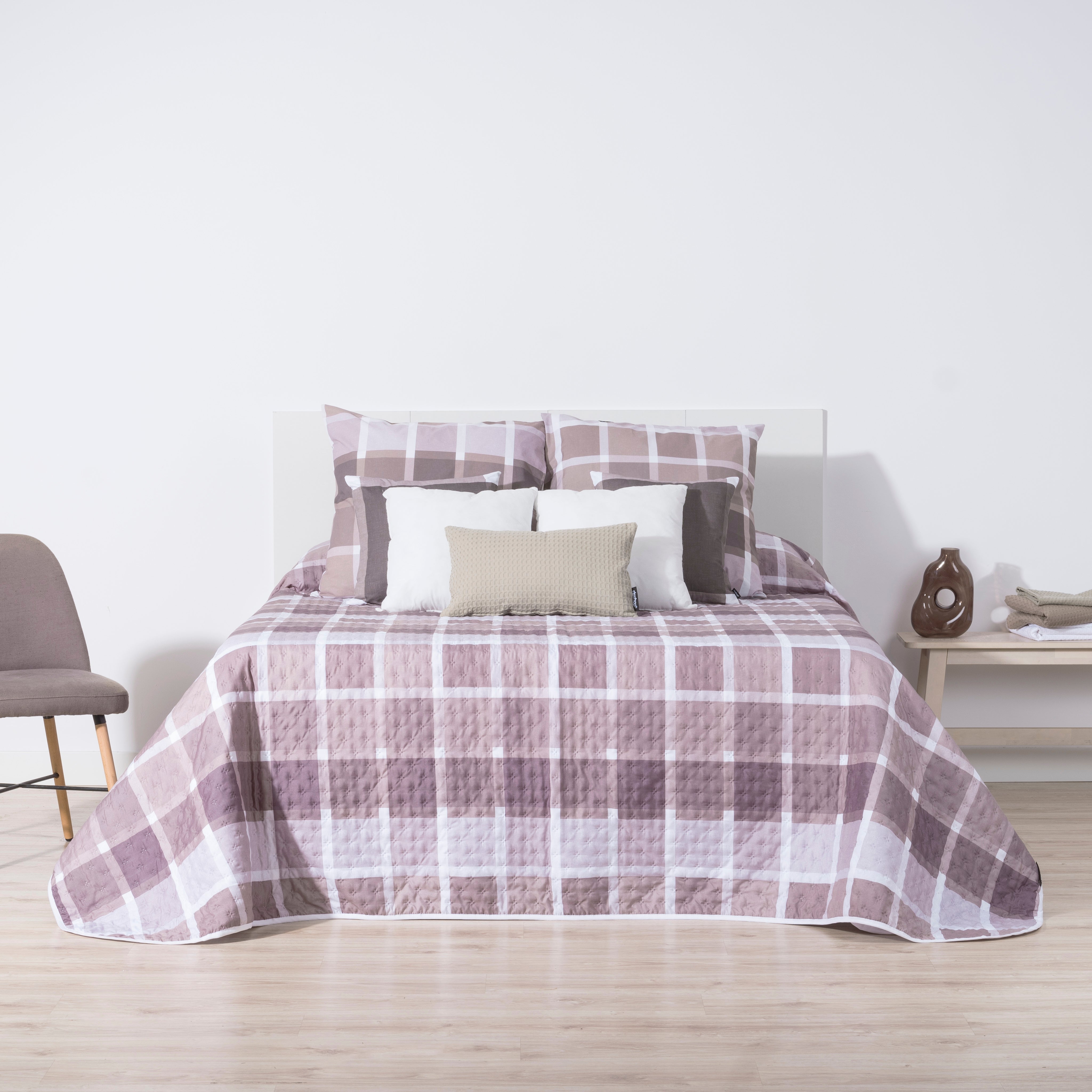 Colcha entretiempo reversible Sutton Marrón