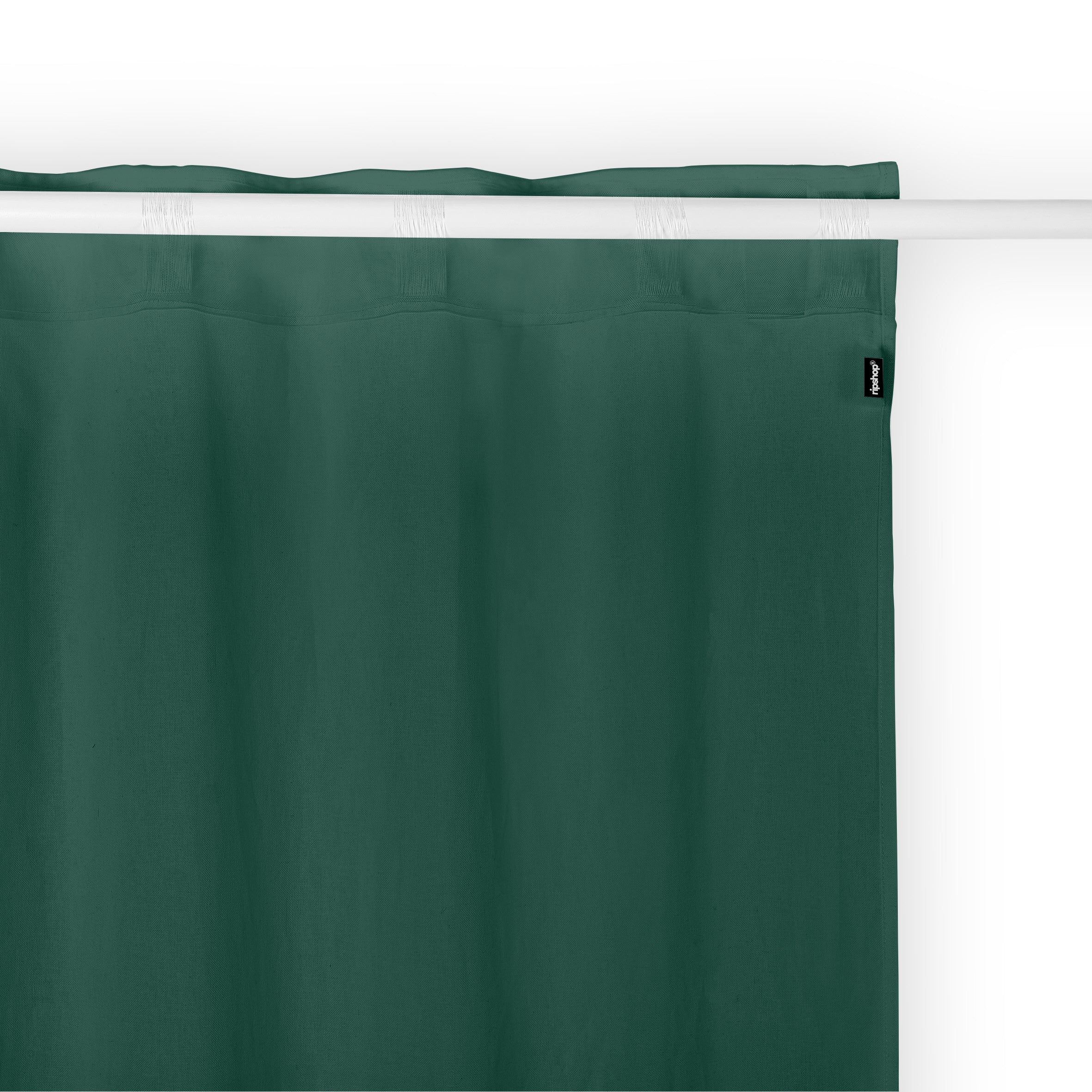 Ruban de fond de rideau en lin 100 % émeraude