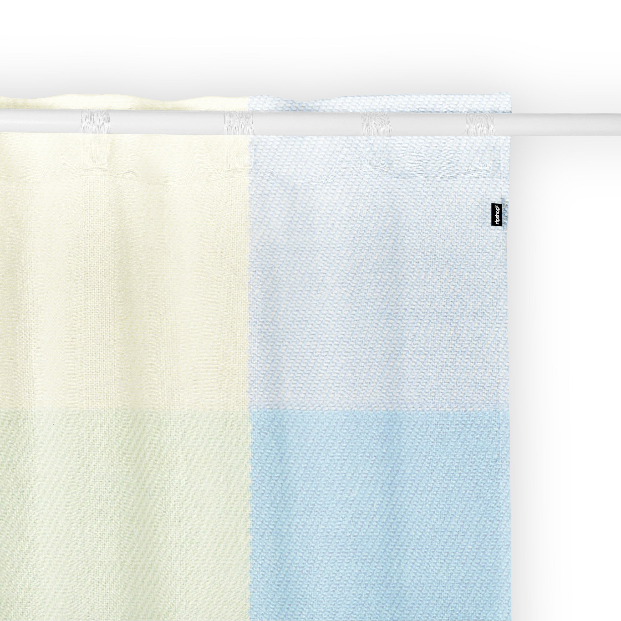 Rideau Ruban Dos 100% Coton Bain Bleu