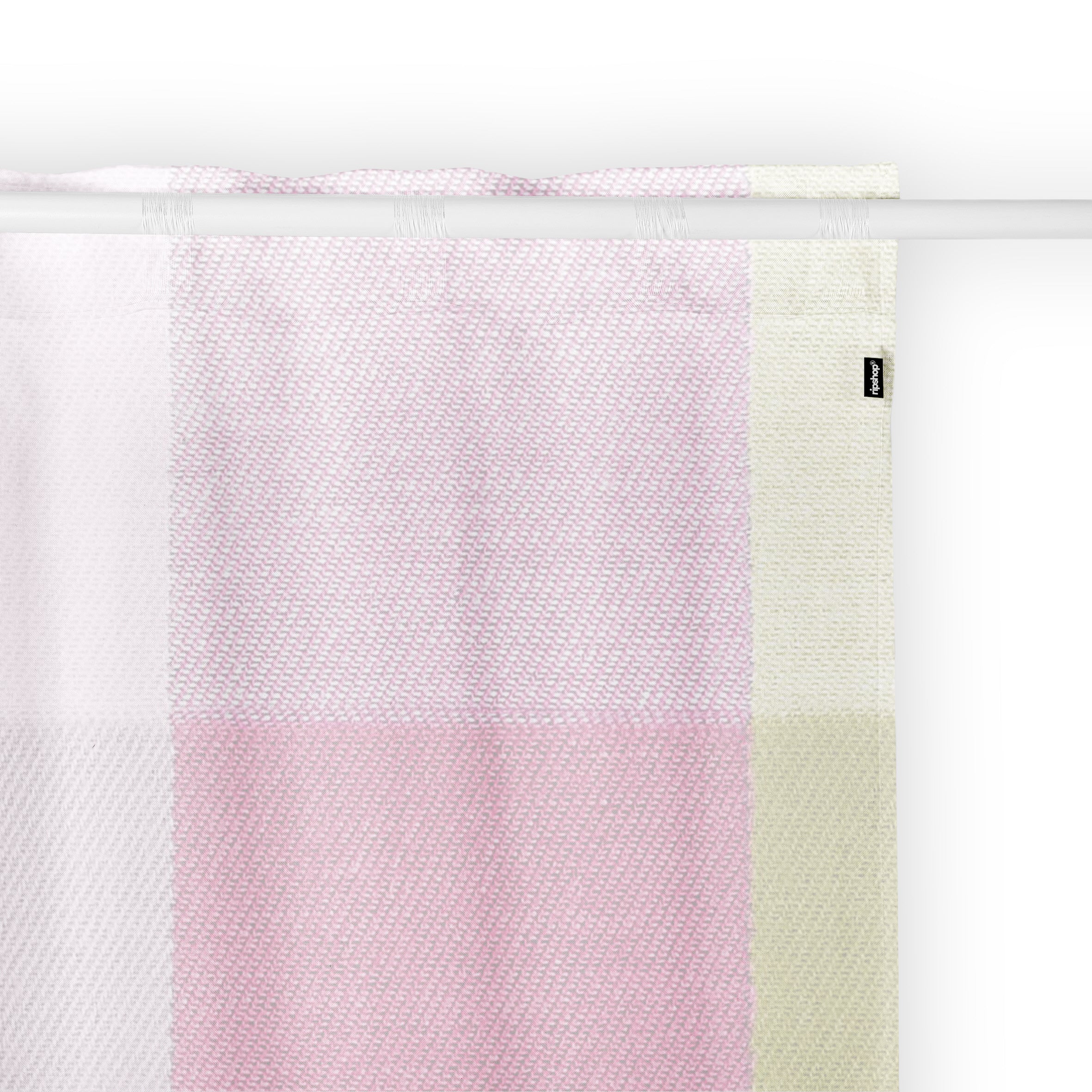 Rideau Ruban Dos 100% Coton Bain Rose