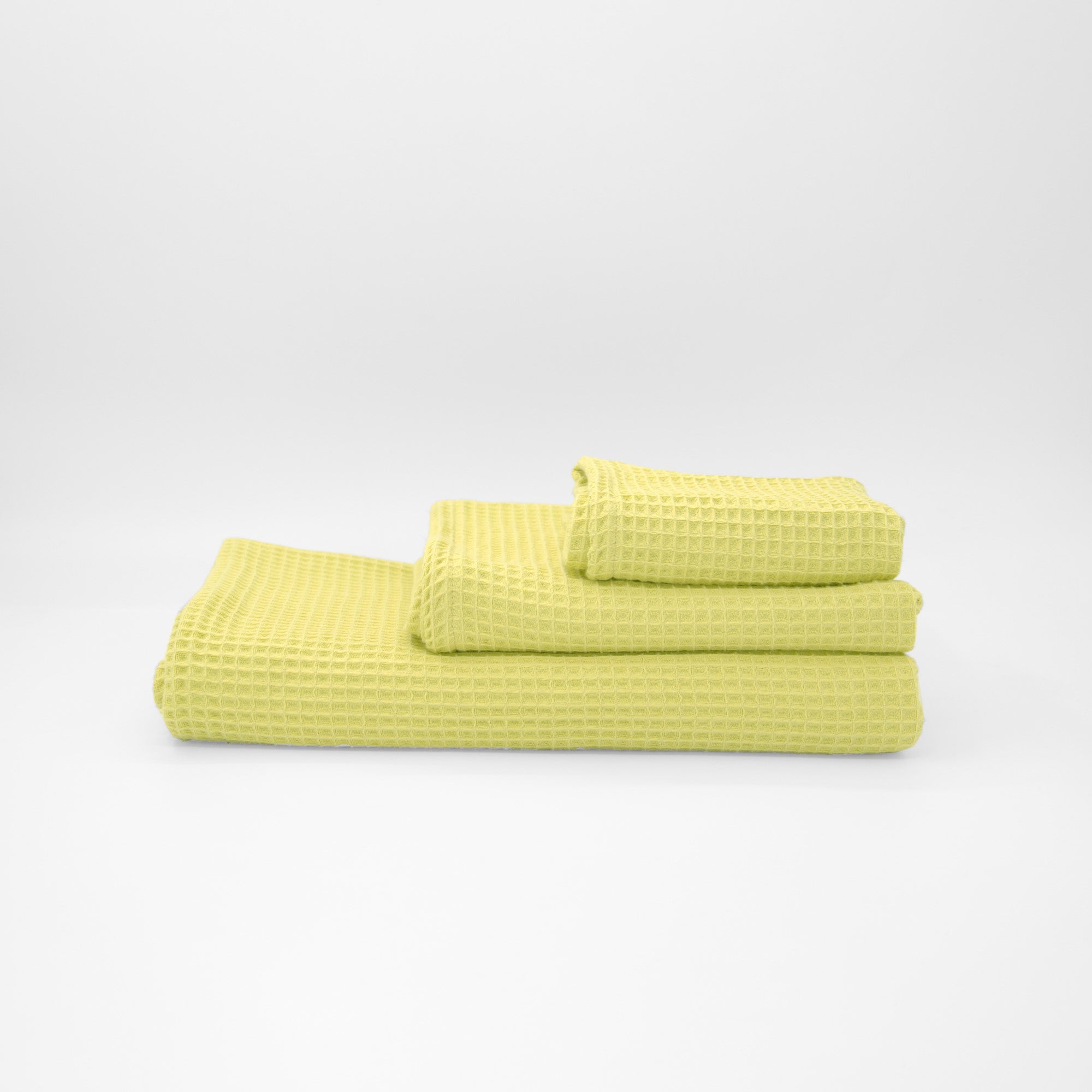 Serviette gaufrée 100 % coton vert clair