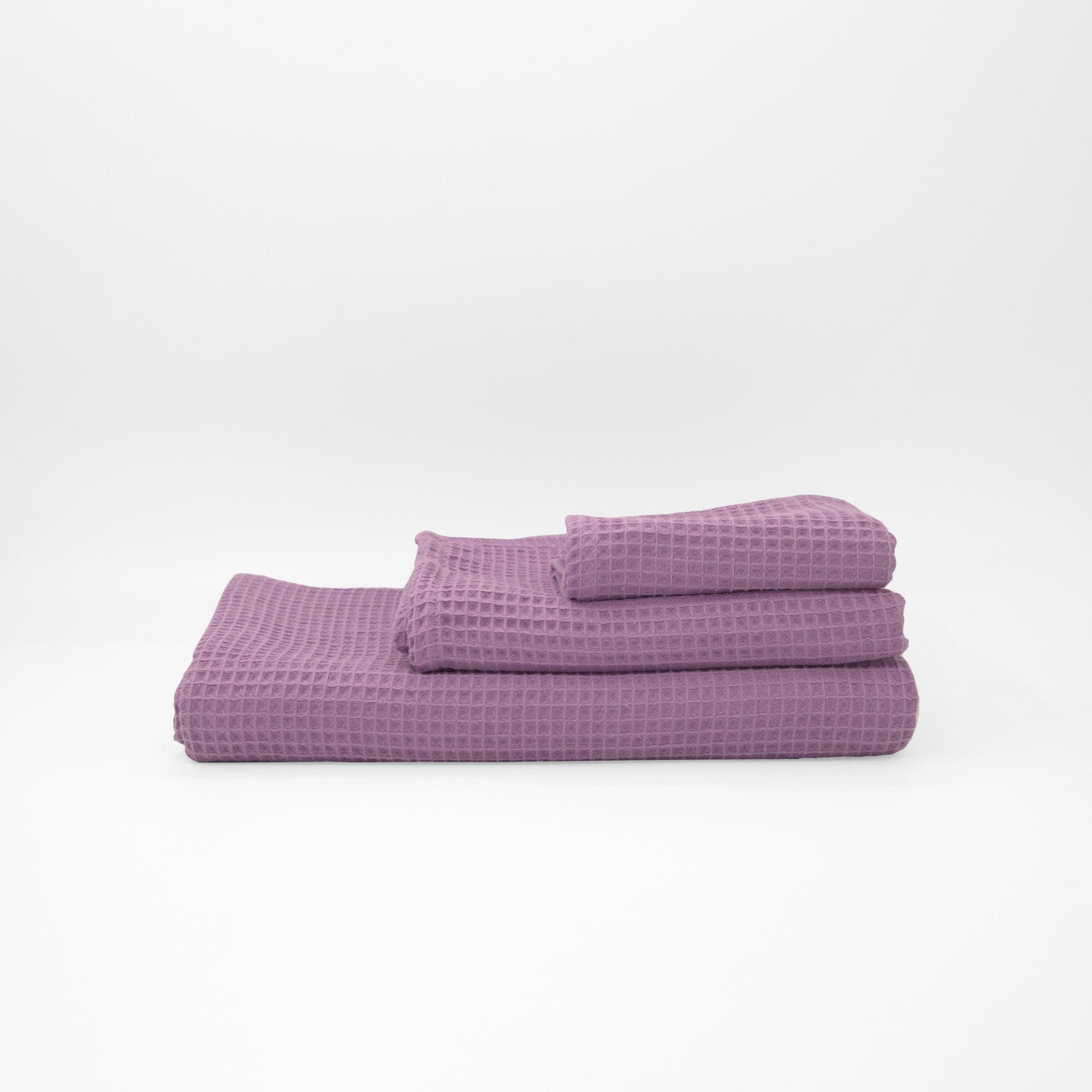 Serviette gaufrée 100% coton lilas