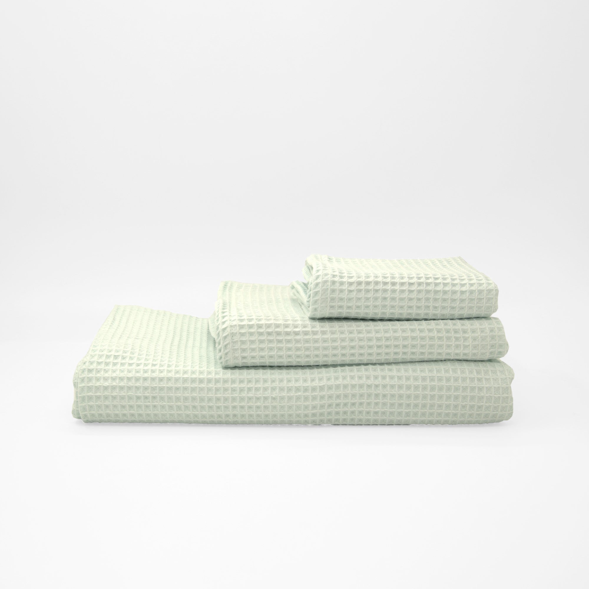 Serviette gaufrée 100% coton menthe
