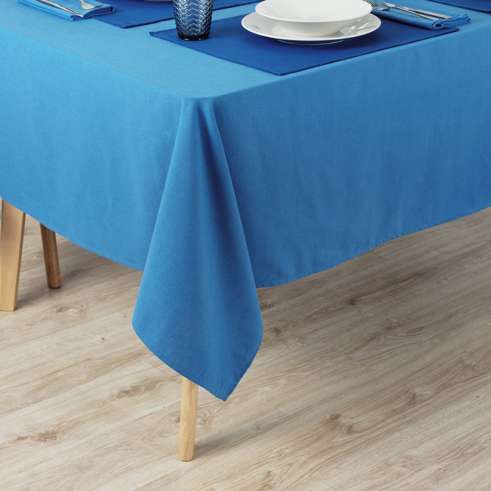 Mantel liso Lino 100% tacto tela Azul Cielo