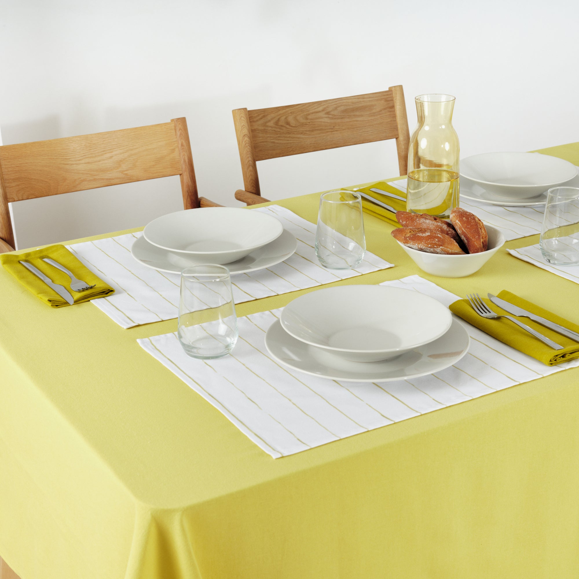 Plain tablecloth 100% linen touch fabric Light Green