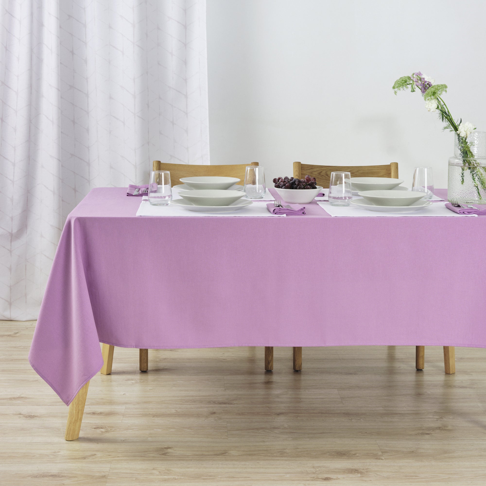 Mantel liso Lino 100% tacto tela Lila