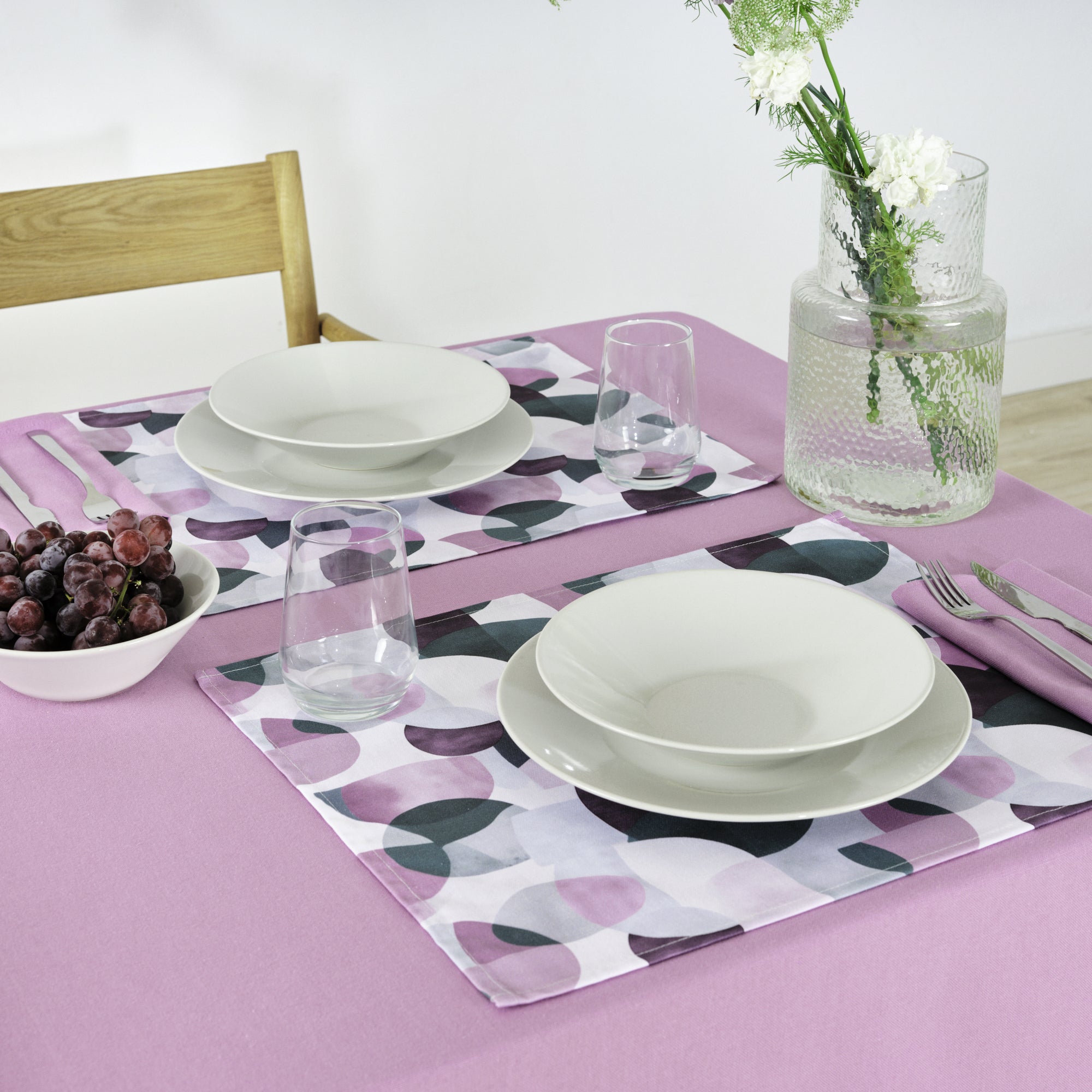 Mantel liso Lino 100% tacto tela Lila