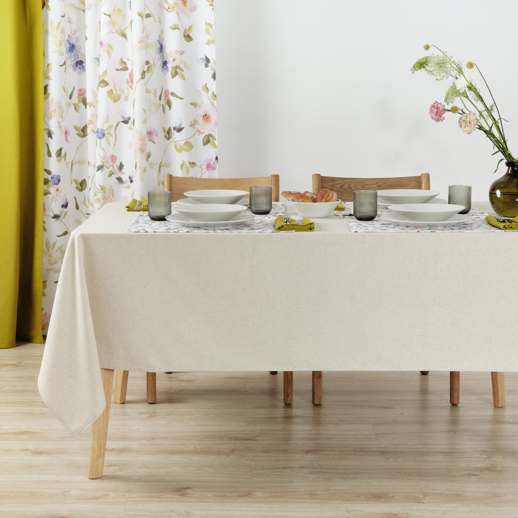 Mantel liso Lino 100% tacto tela Natural