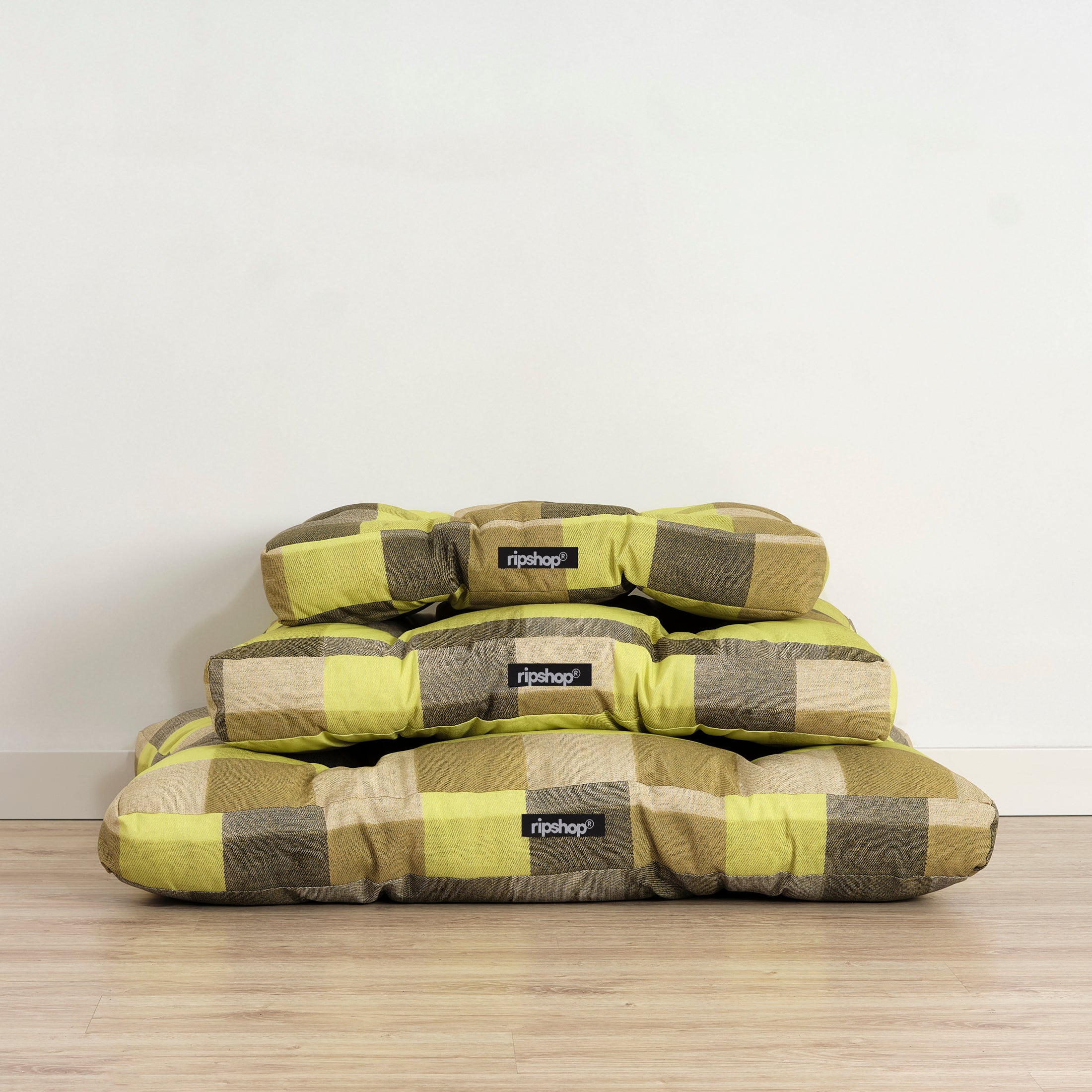 100% Cotton Stain-Resistant Pet Bed Bath Green