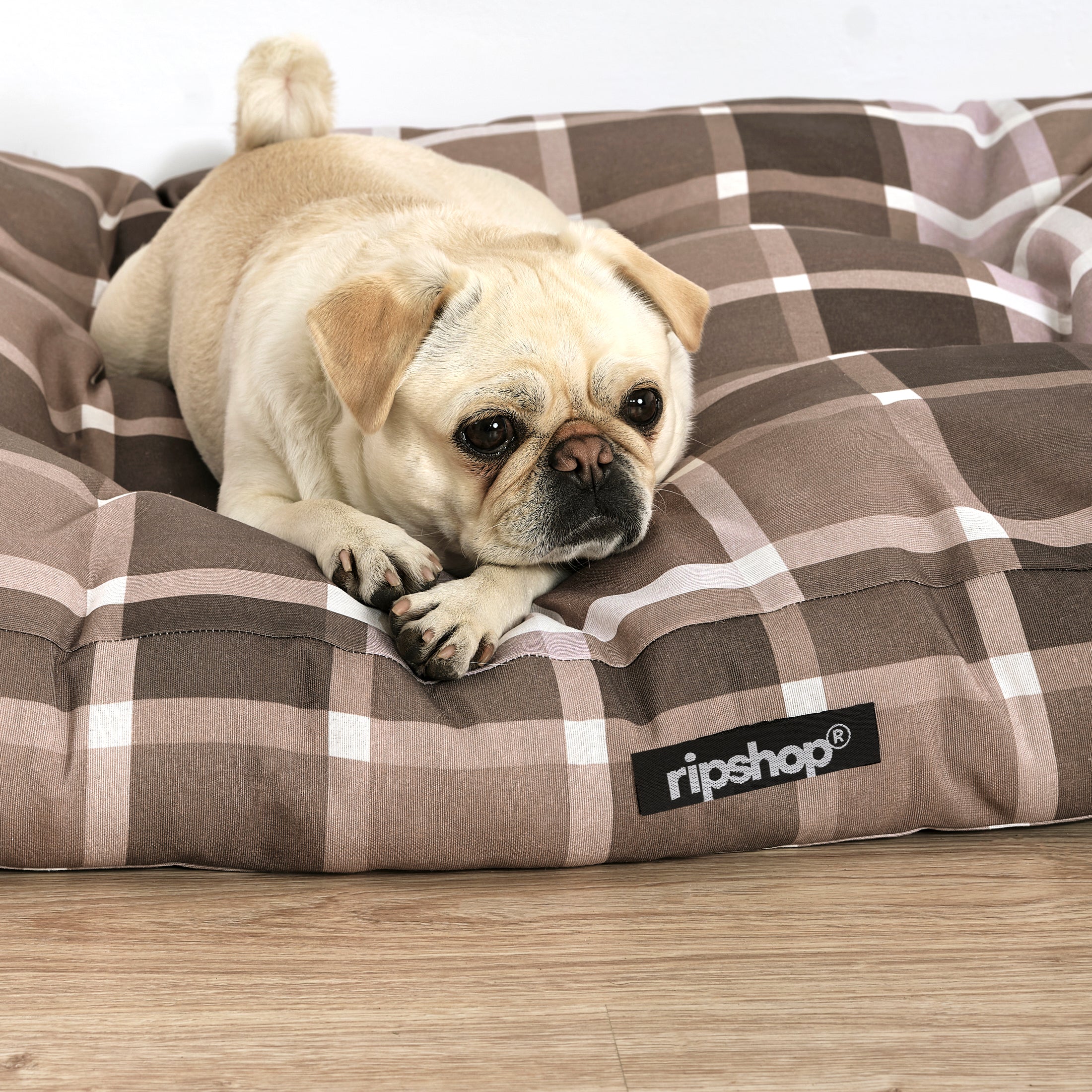 100% Cotton Stain Resistant Pet Bed Sutton Brown