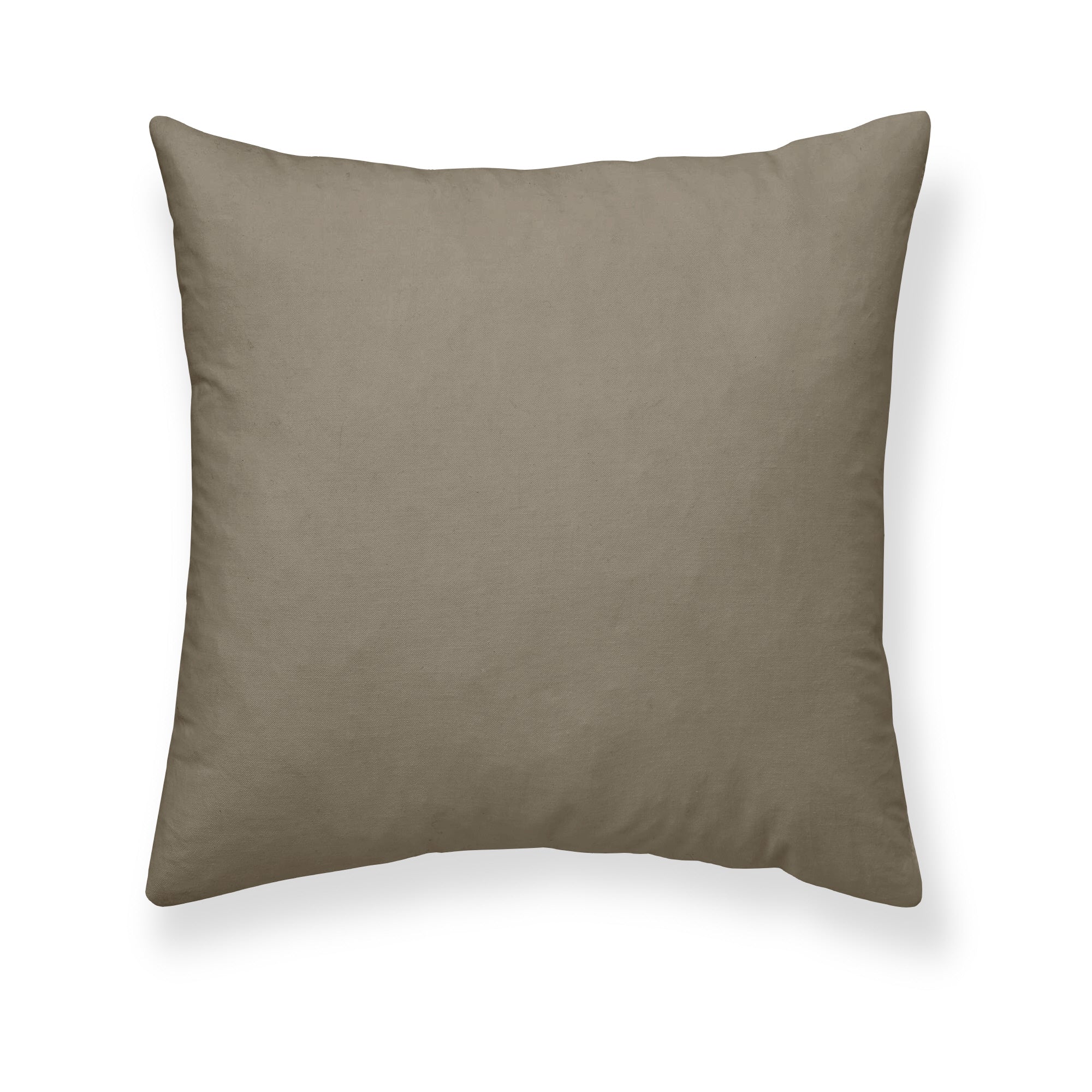 Taie d'oreiller unie 100% coton Marron