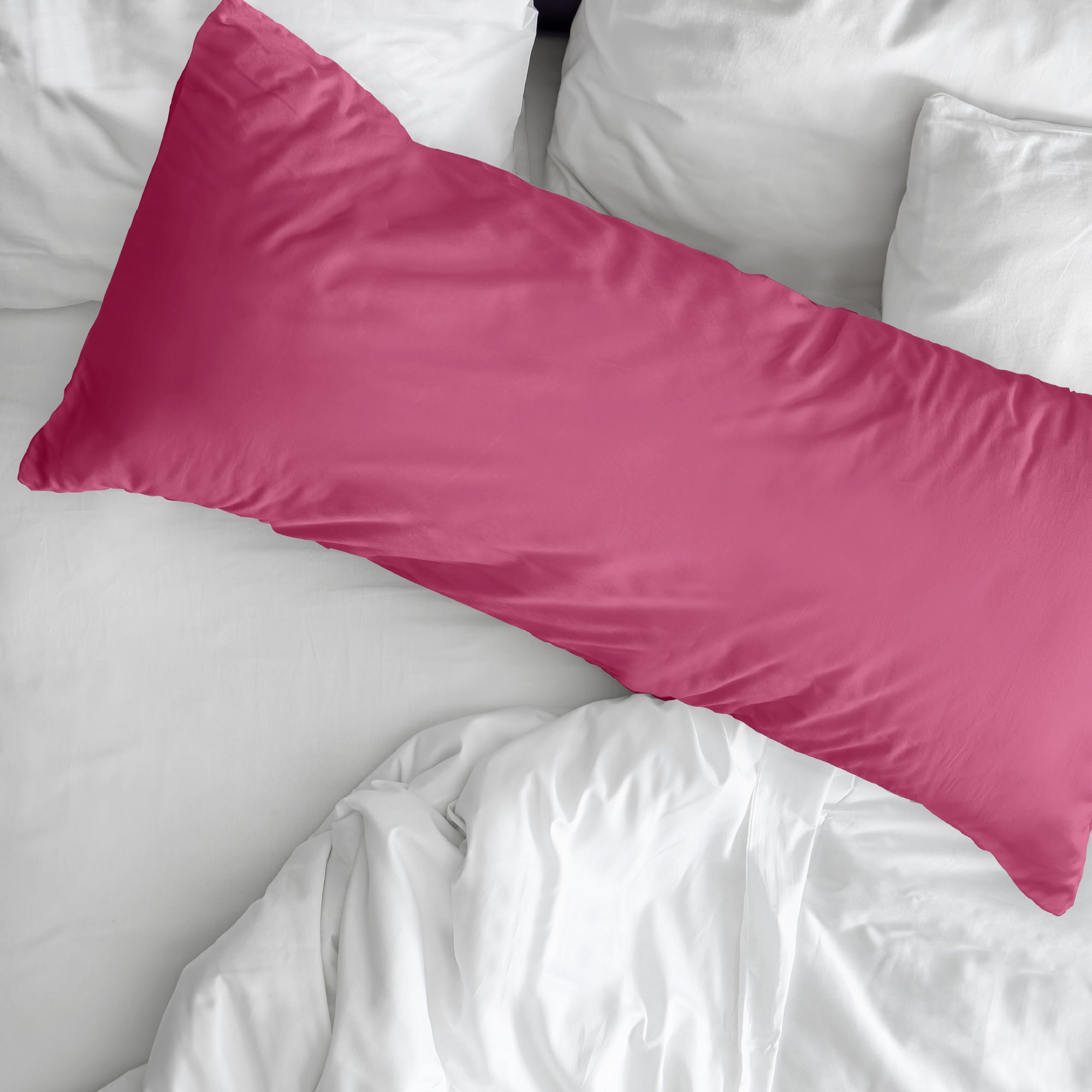 Taie d'oreiller unie 100% coton Fuchsia
