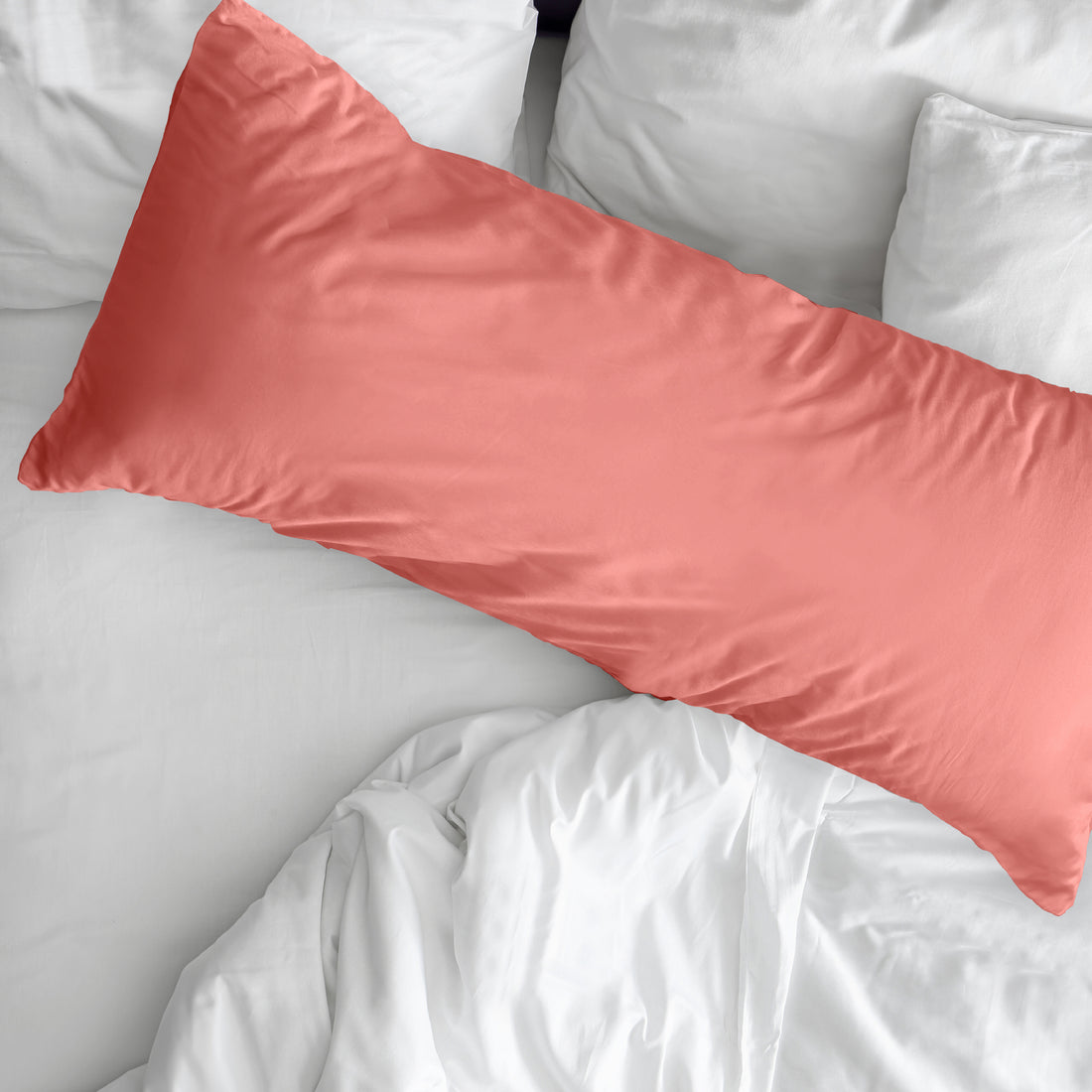 Taie d'oreiller unie corail 100 % coton