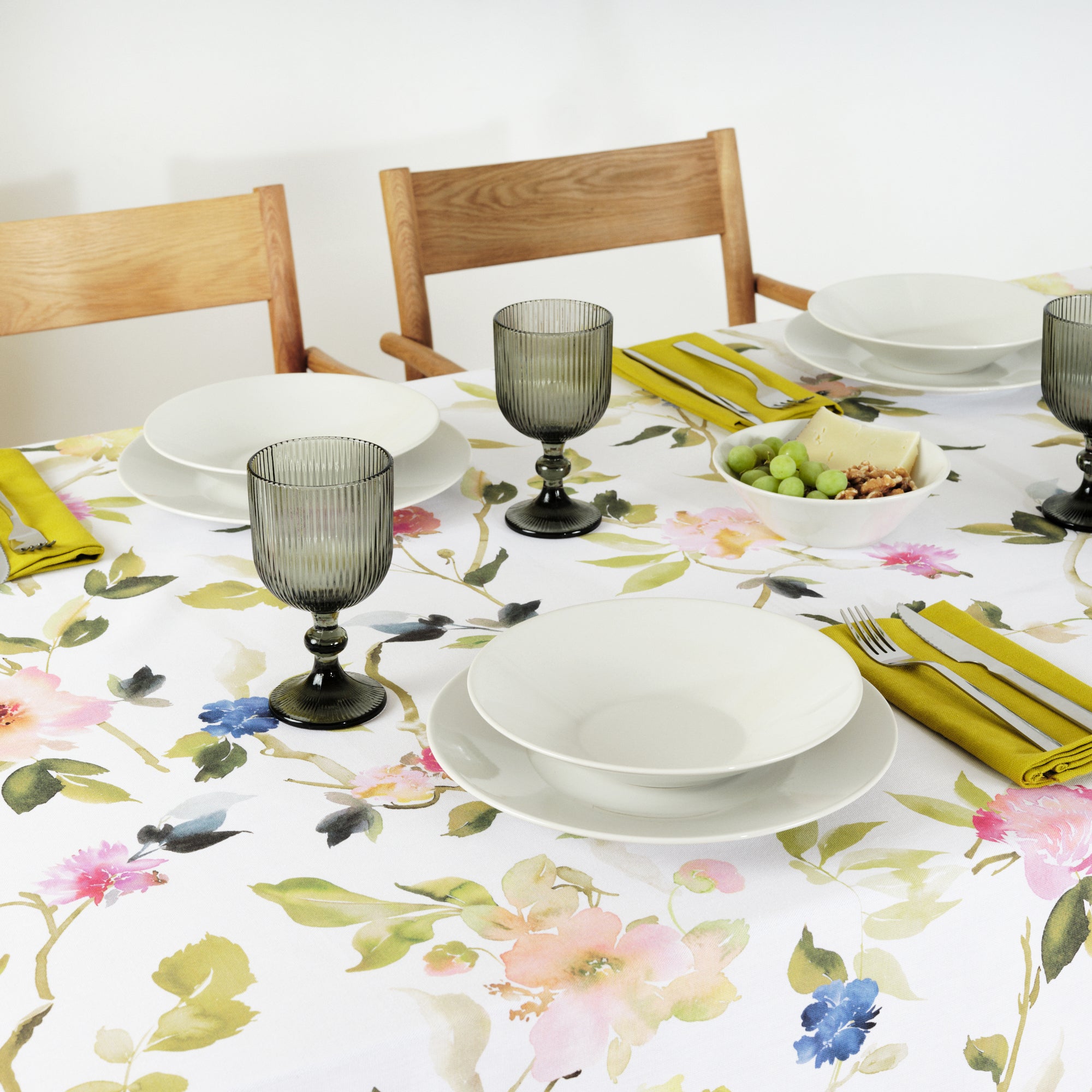 Mantel resinado antimanchas 100% algodón Leeds Verde