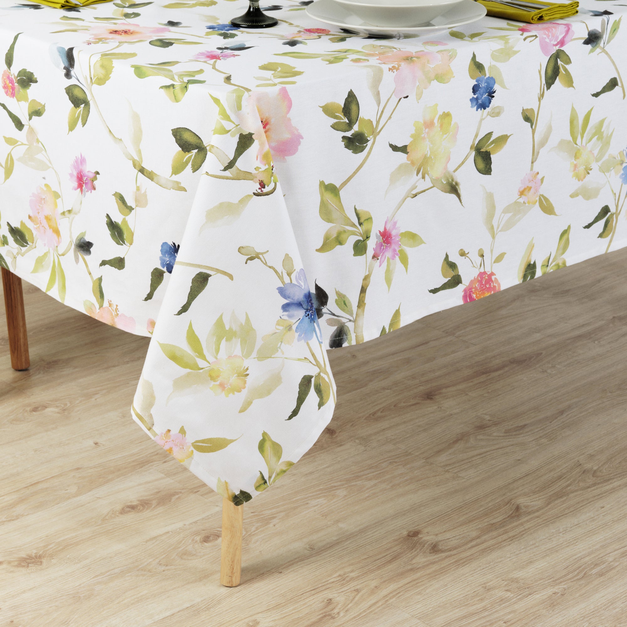 Mantel resinado antimanchas 100% algodón Leeds Verde