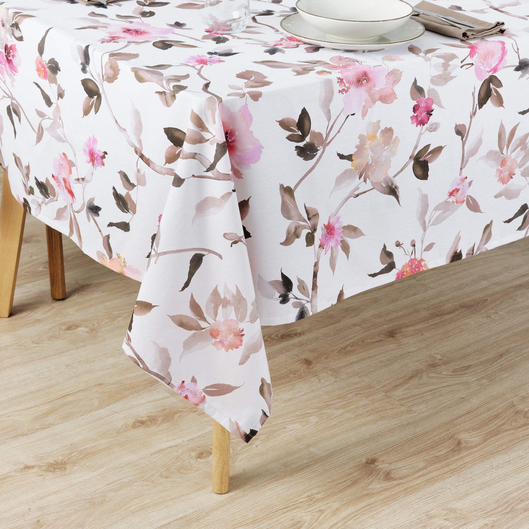 100% cotton stain-resistant resin tablecloth Leeds Pink