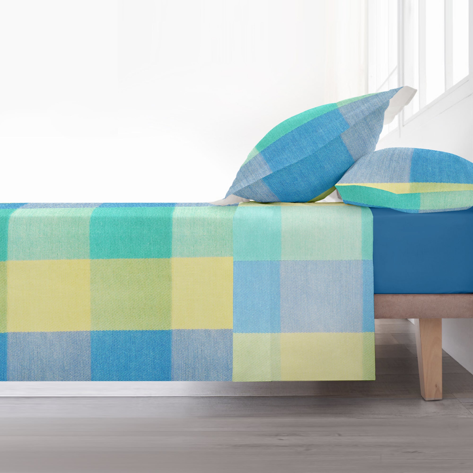 100% Cotton Sheet Set Bath Blue