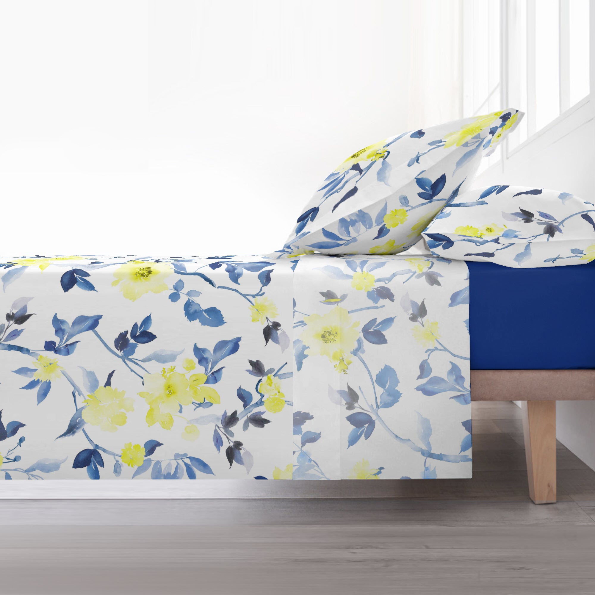 100% Cotton Sheet Set Leeds Blue