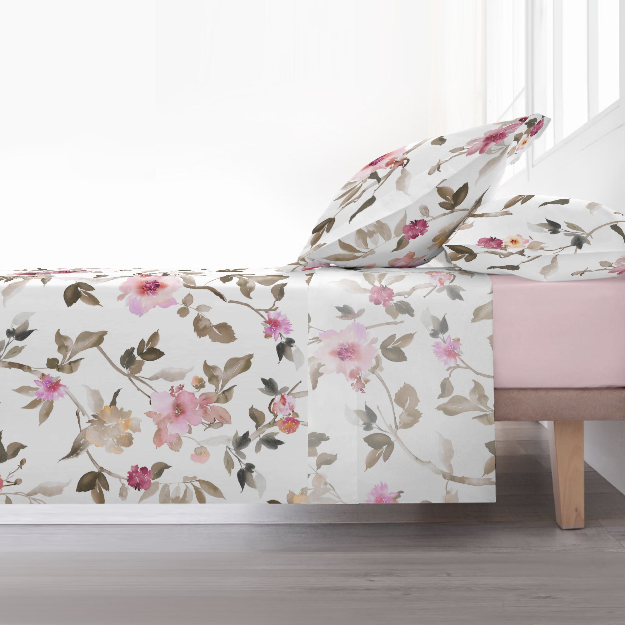 Leeds Pink 100% Cotton Sheet Set