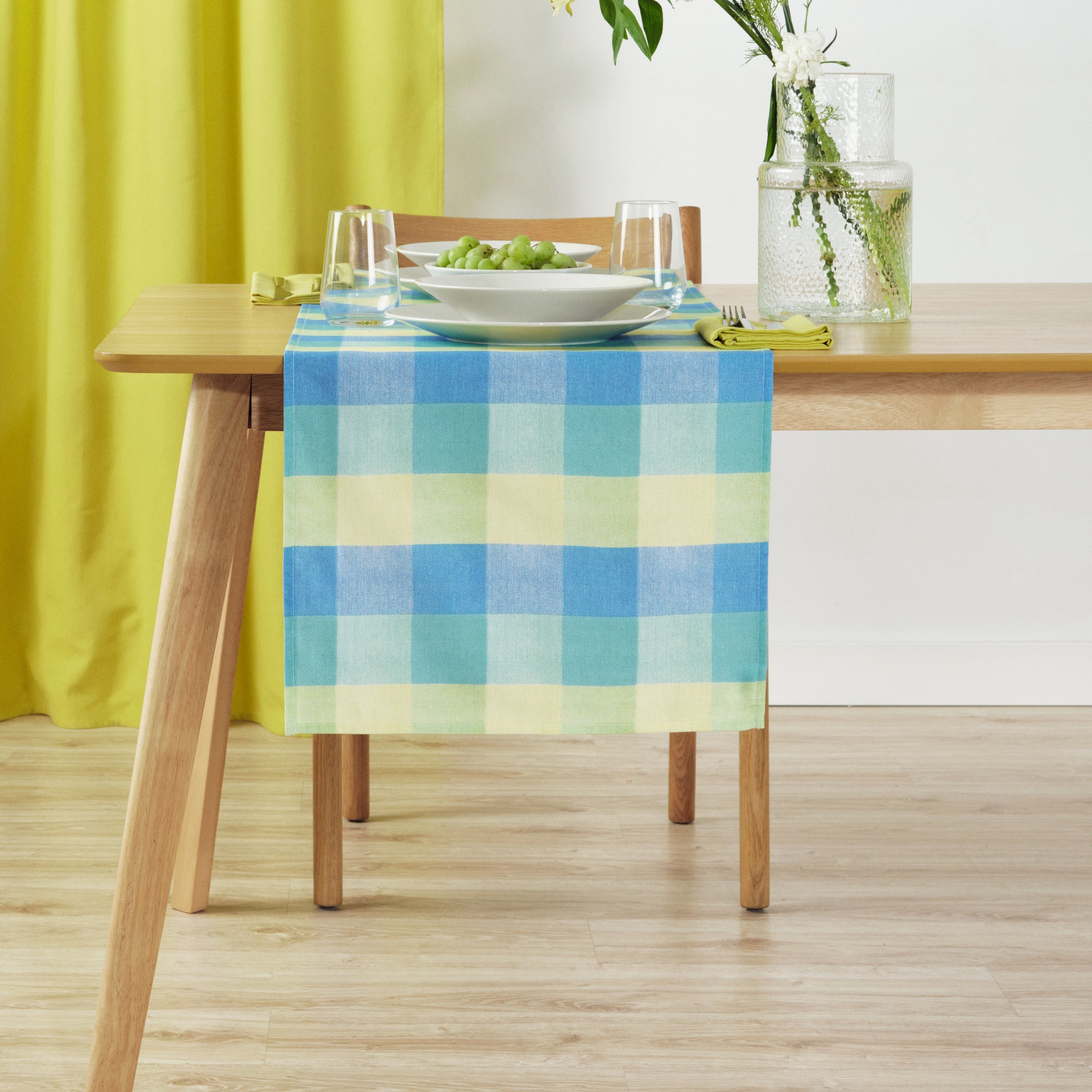 Camino de mesa 100% algodón Bath Azul