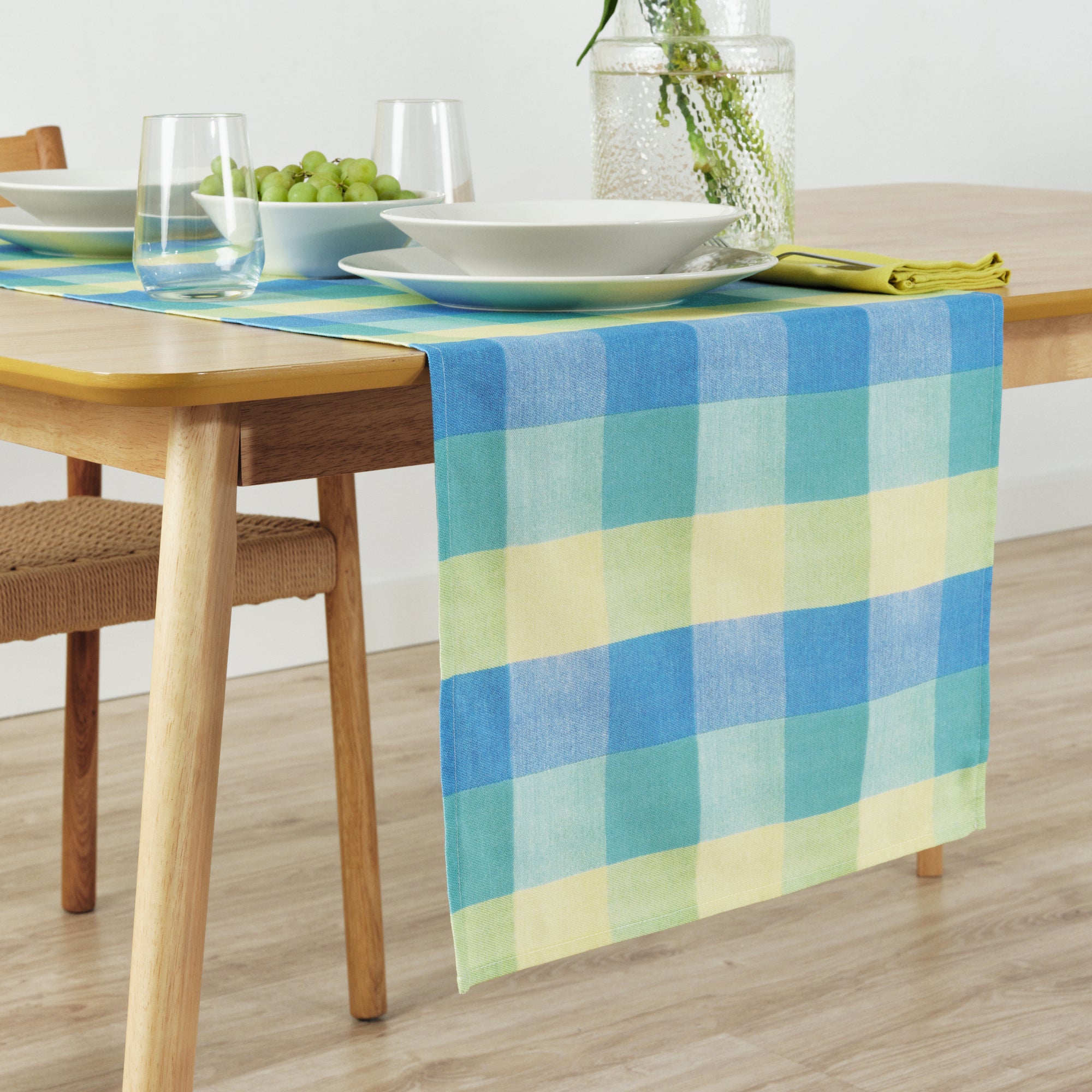 Camino de mesa 100% algodón Bath Azul