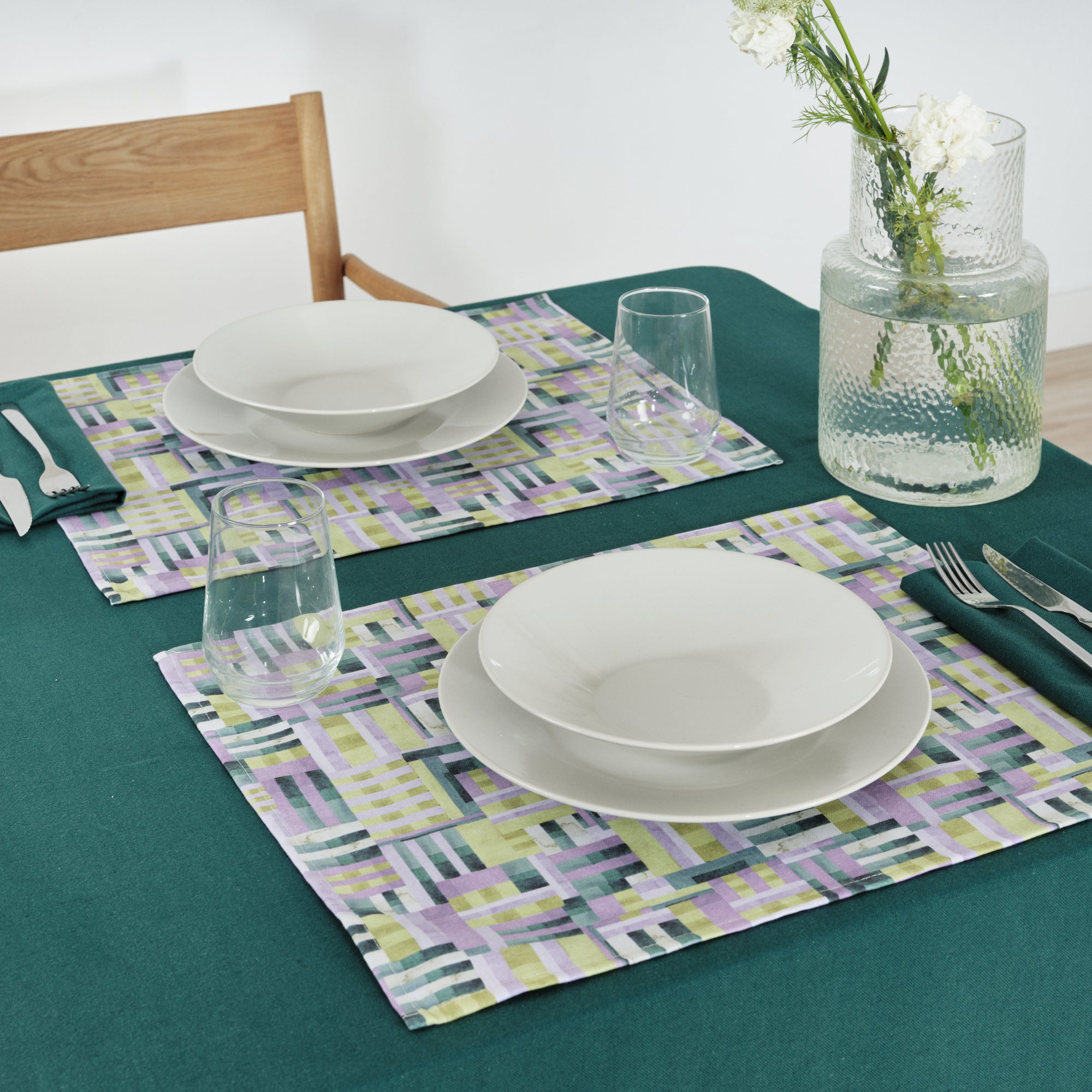 Paquet de 2 pièces. Nappe individuelle enduite de résine antitache Diss 2