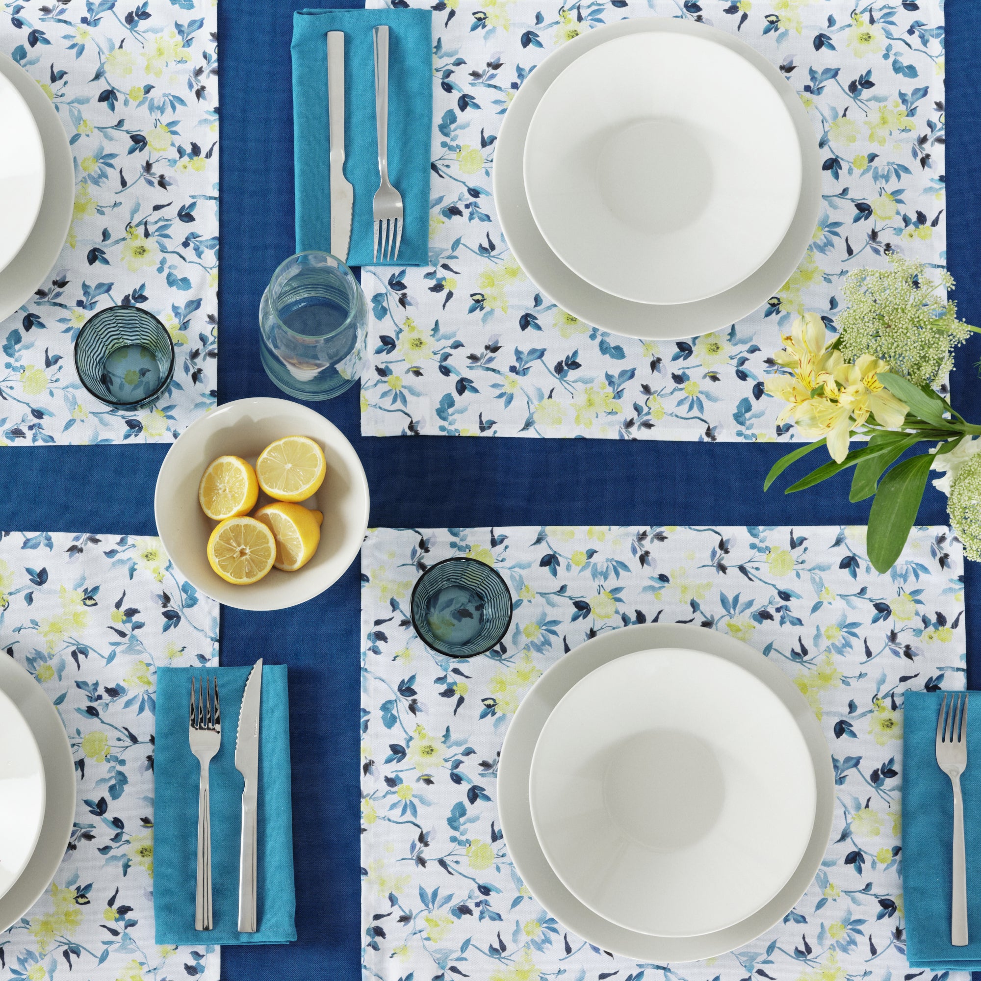 Pack 2 pc. stain-resistant resin placemat Leeds Blue