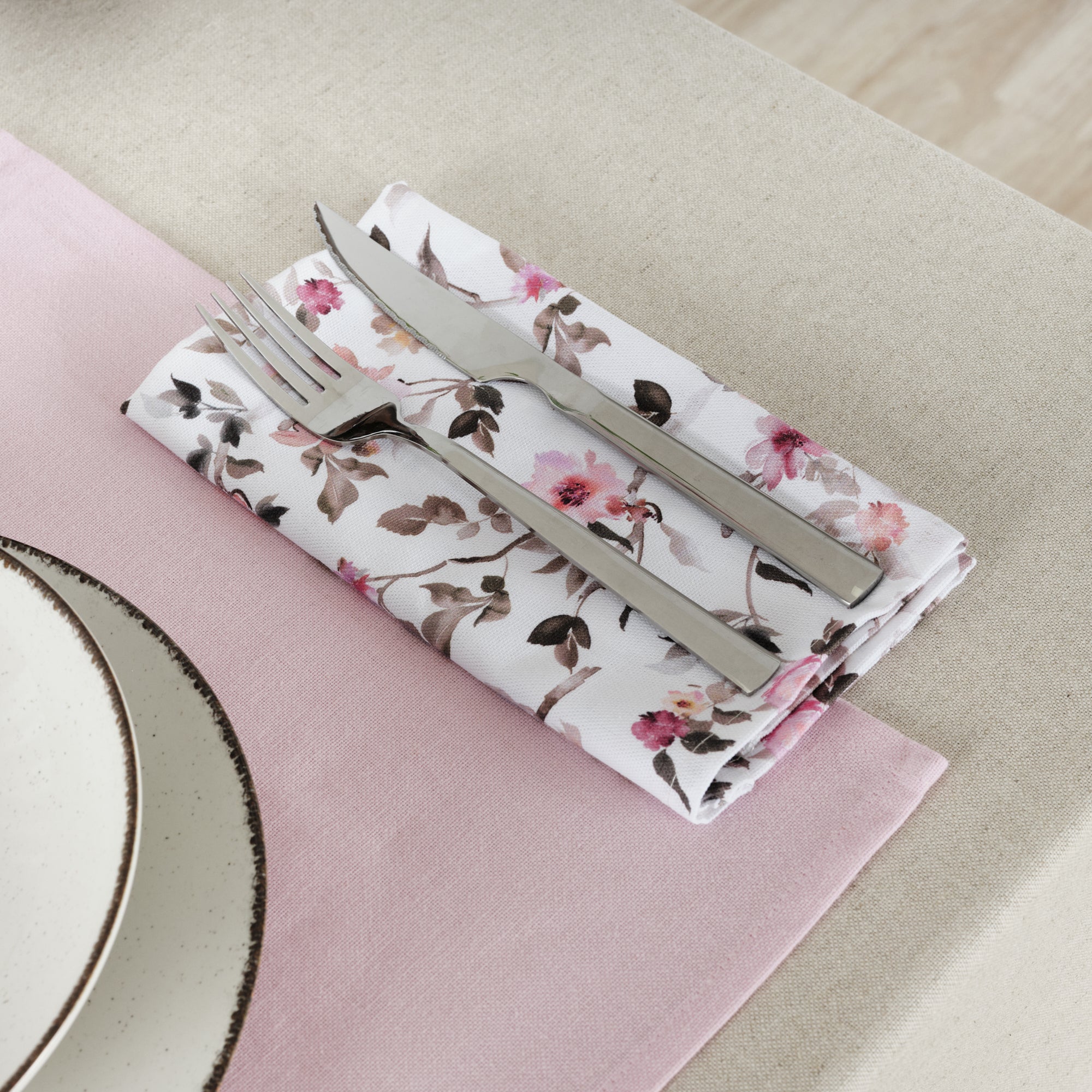 Pack 2 ud. servilletas 100% algodón Leeds Rosa