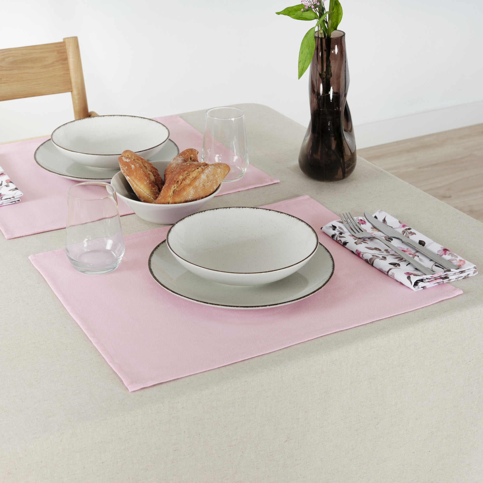 Pack 2 ud. servilletas 100% algodón Leeds Rosa