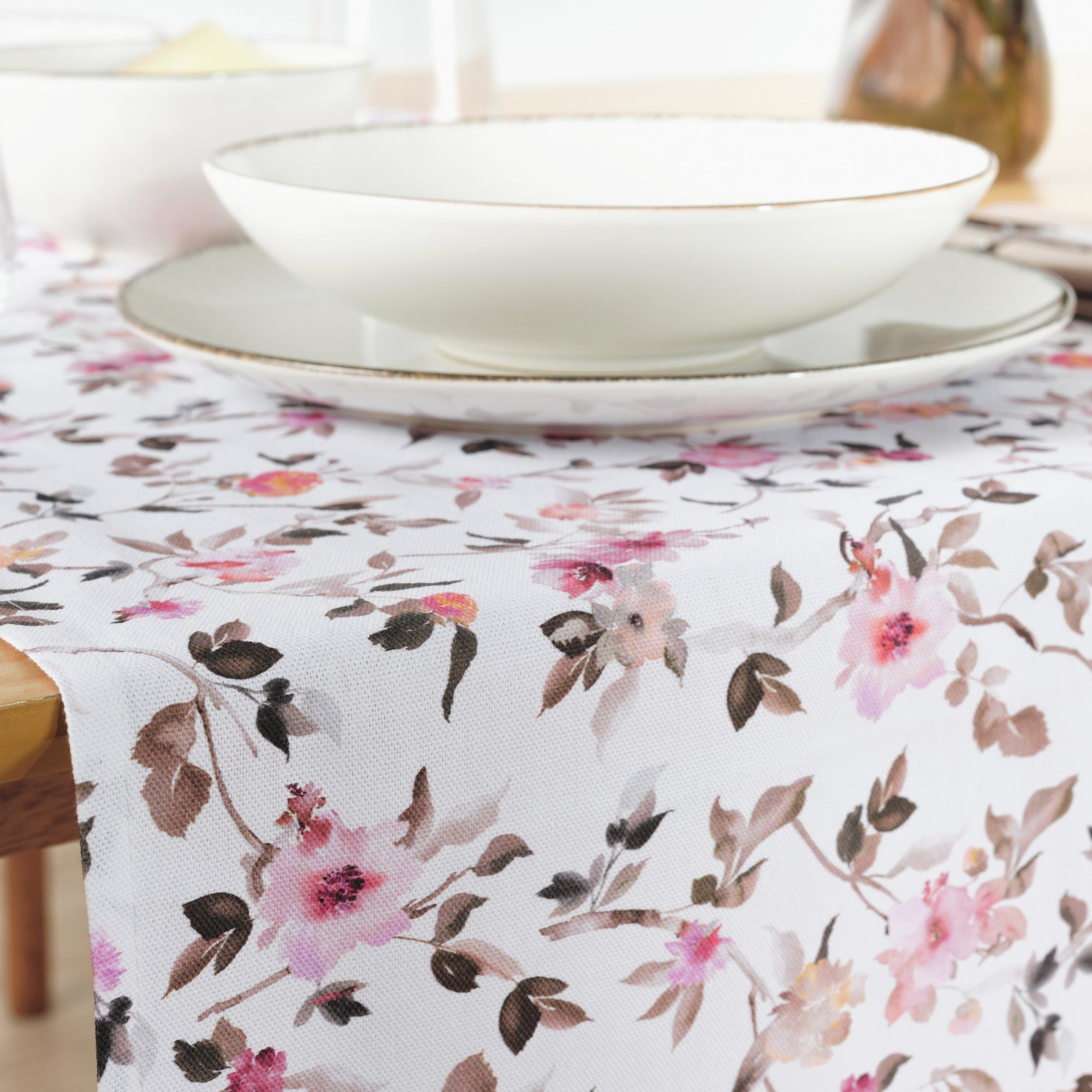 Camino de mesa 100% algodón Leeds Rosa