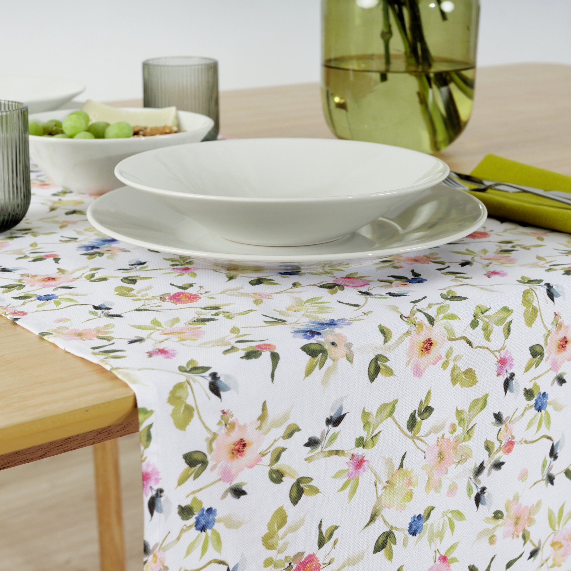 Camino de mesa 100% algodón Leeds Verde