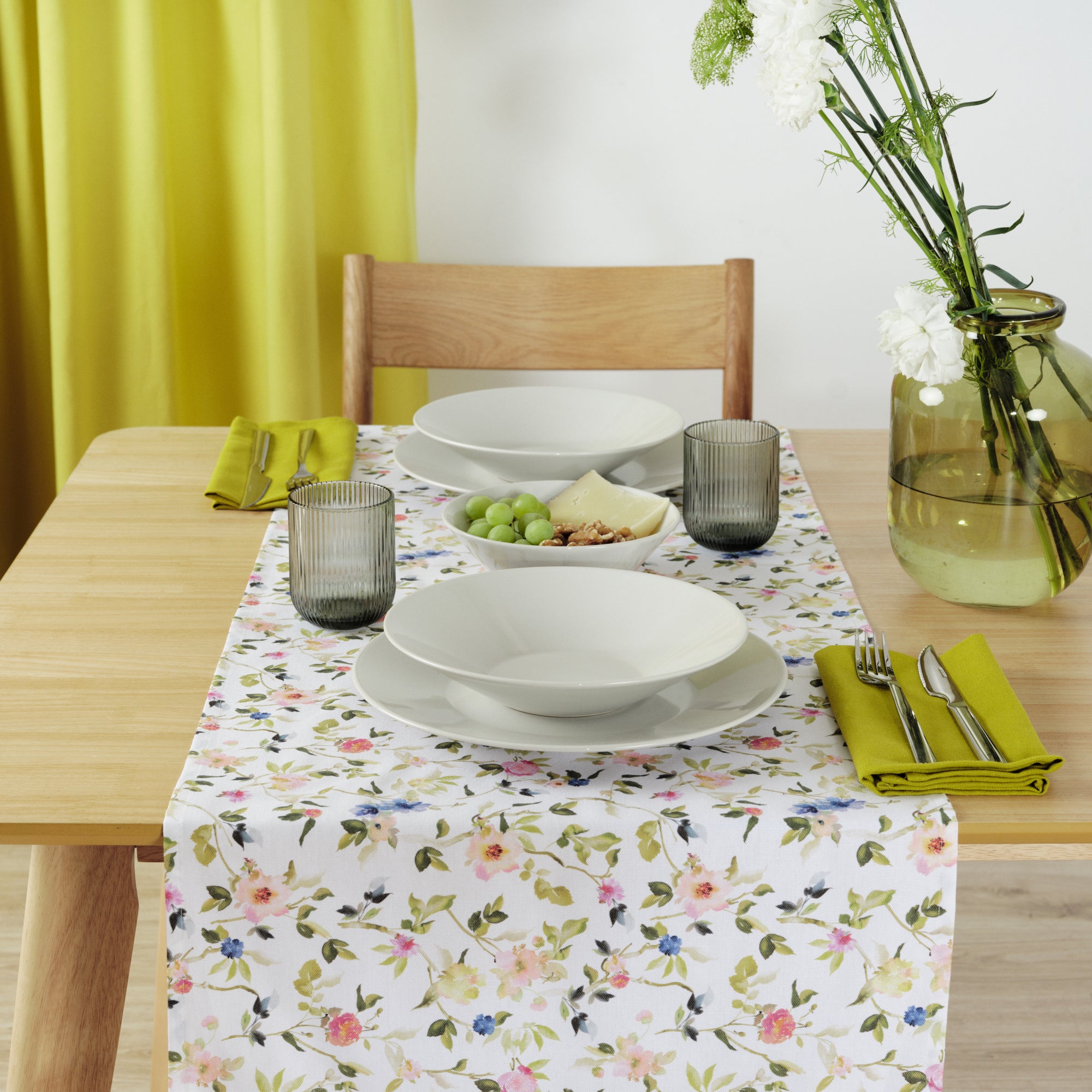 Camino de mesa 100% algodón Leeds Verde