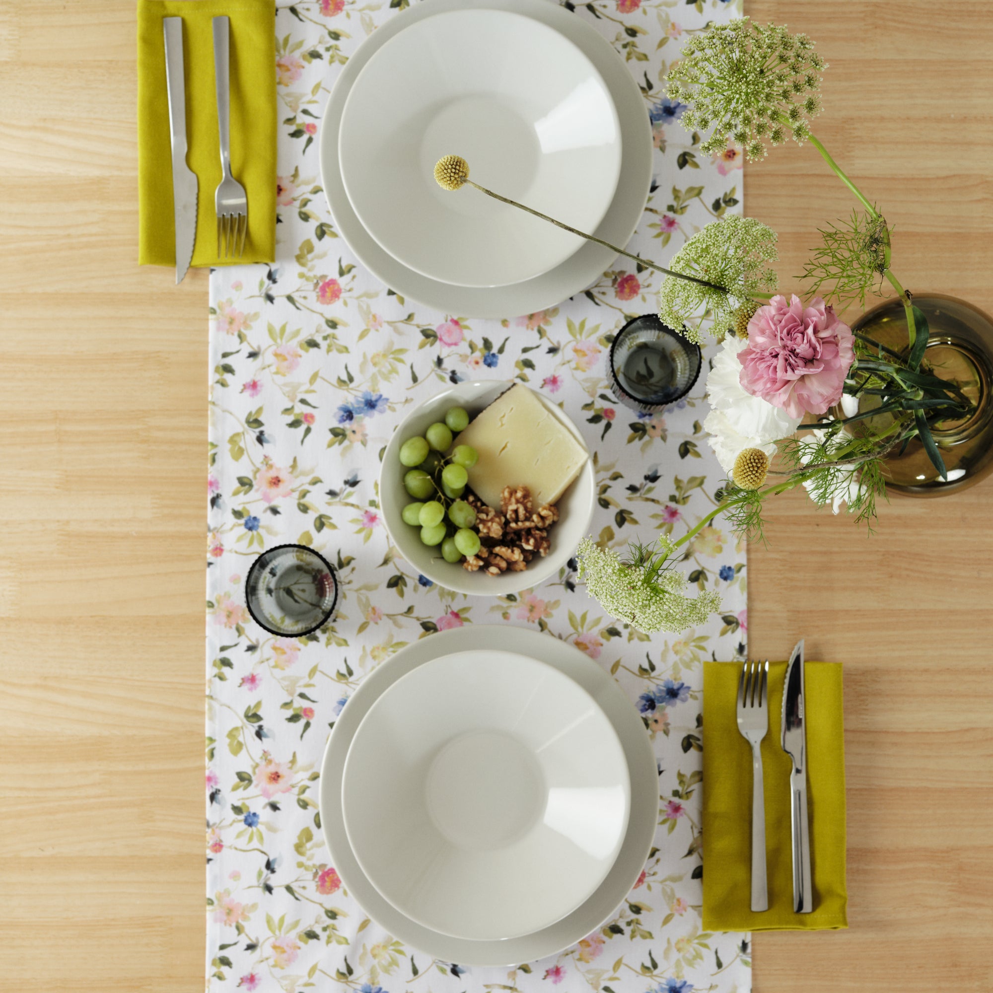 Camino de mesa 100% algodón Leeds Verde