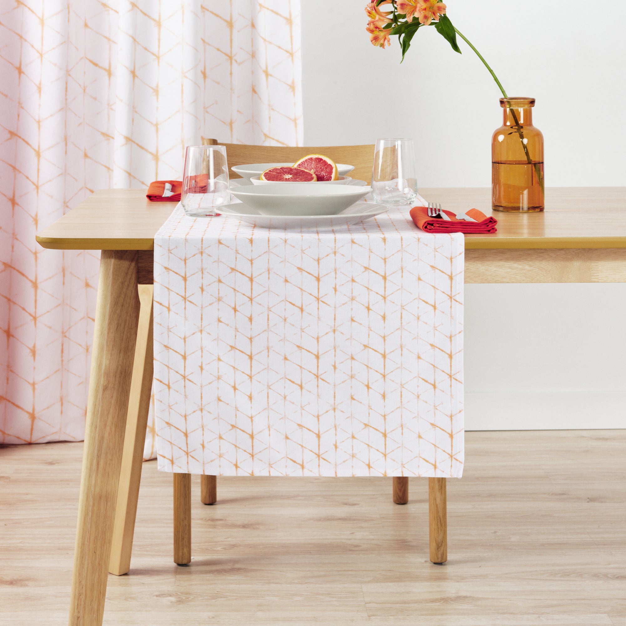 100% cotton table runner Leek 23