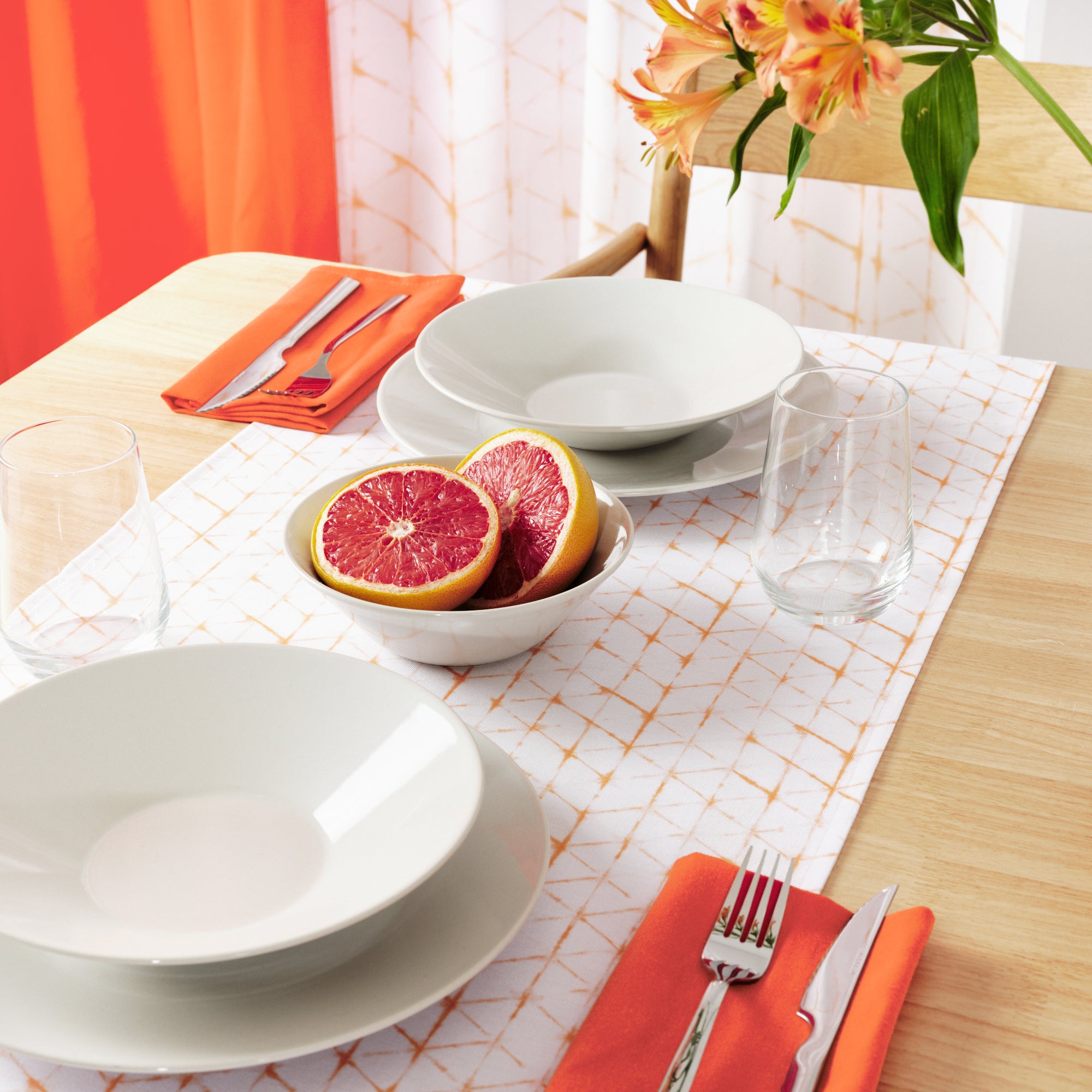 100% cotton table runner Leek 23