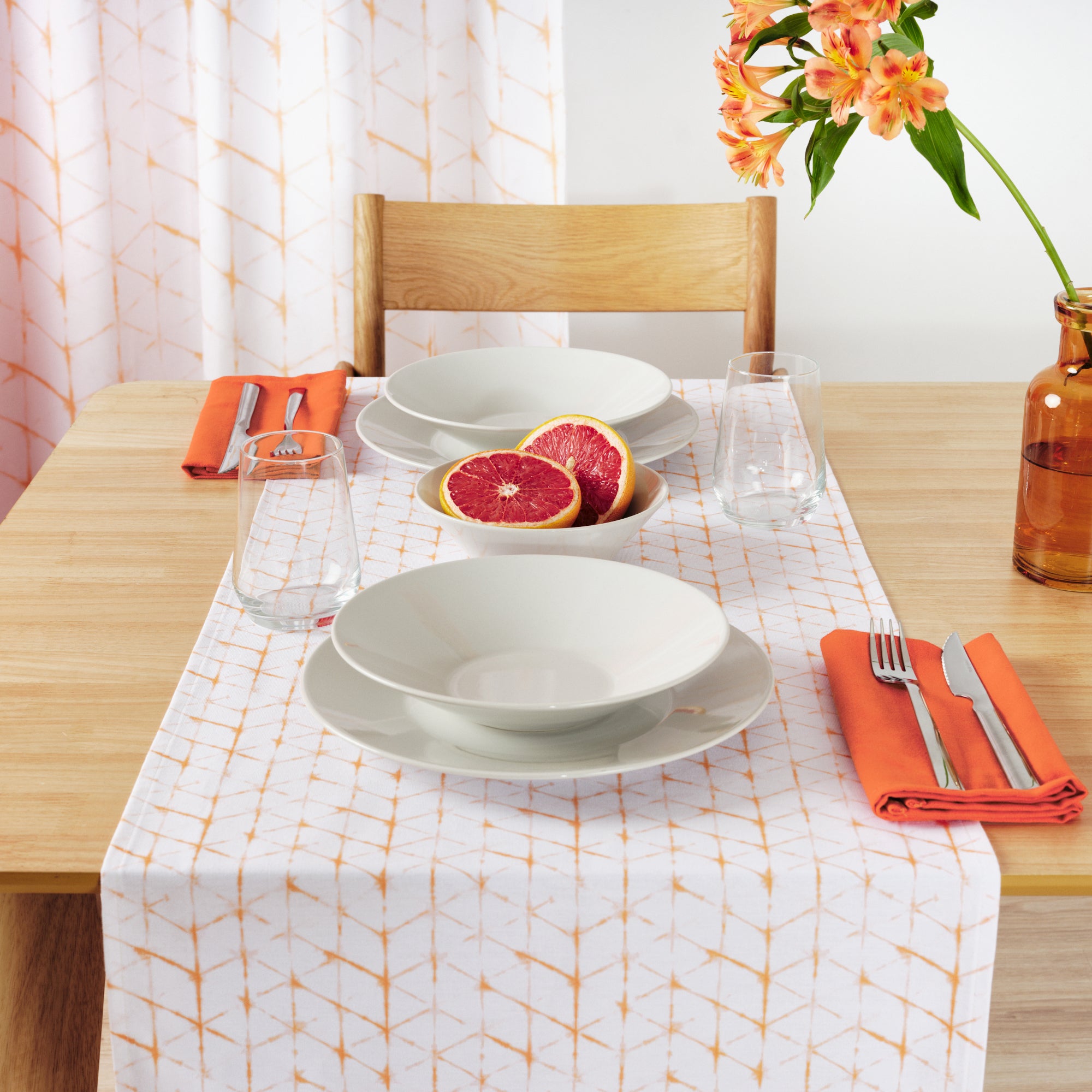 100% cotton table runner Leek 23