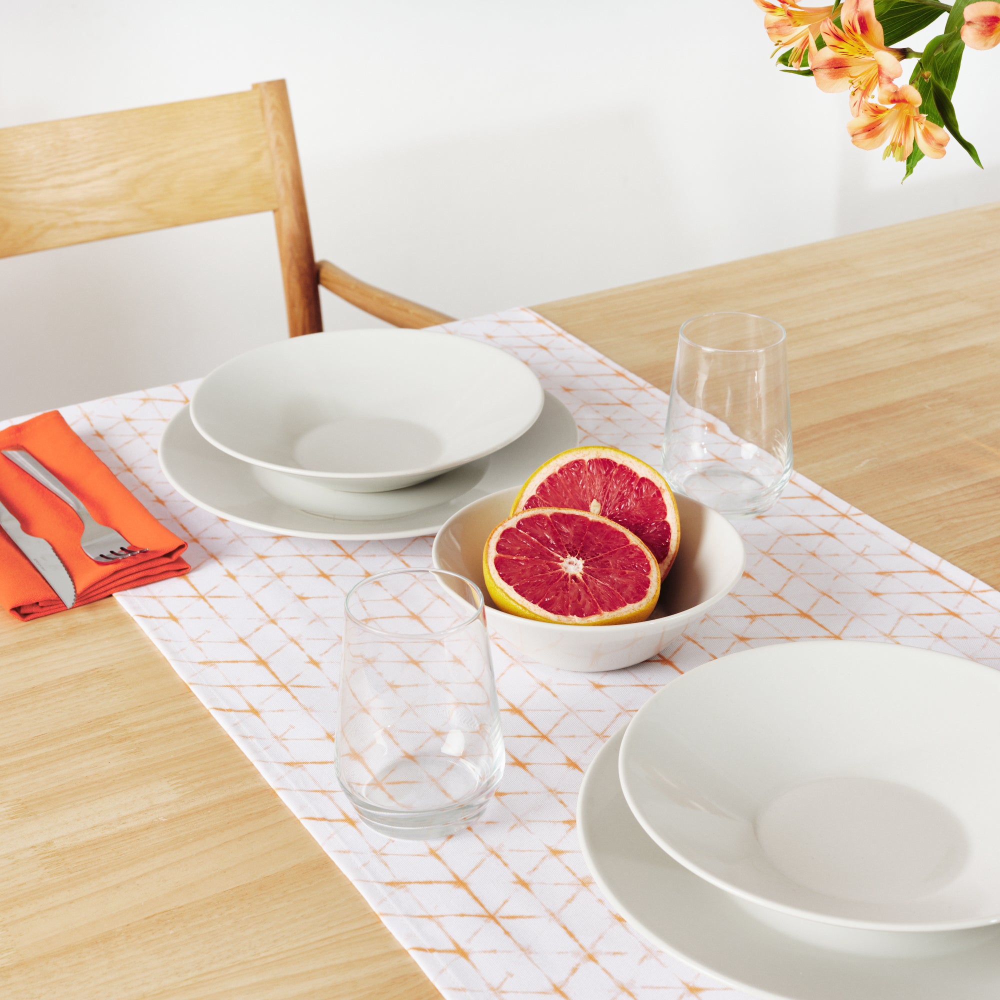 100% cotton table runner Leek 23