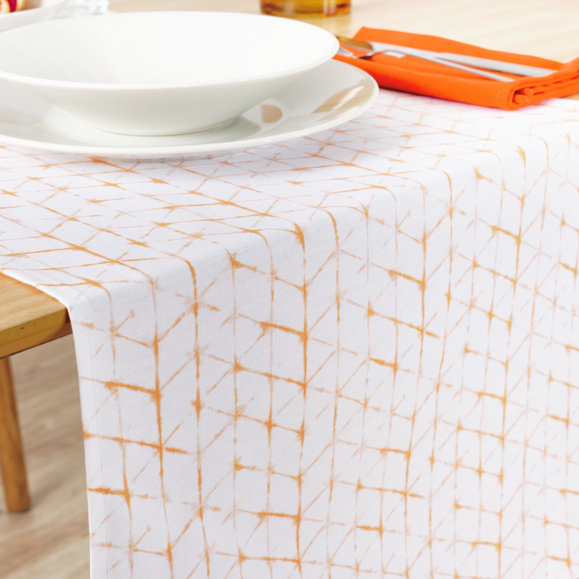 100% cotton table runner Leek 23