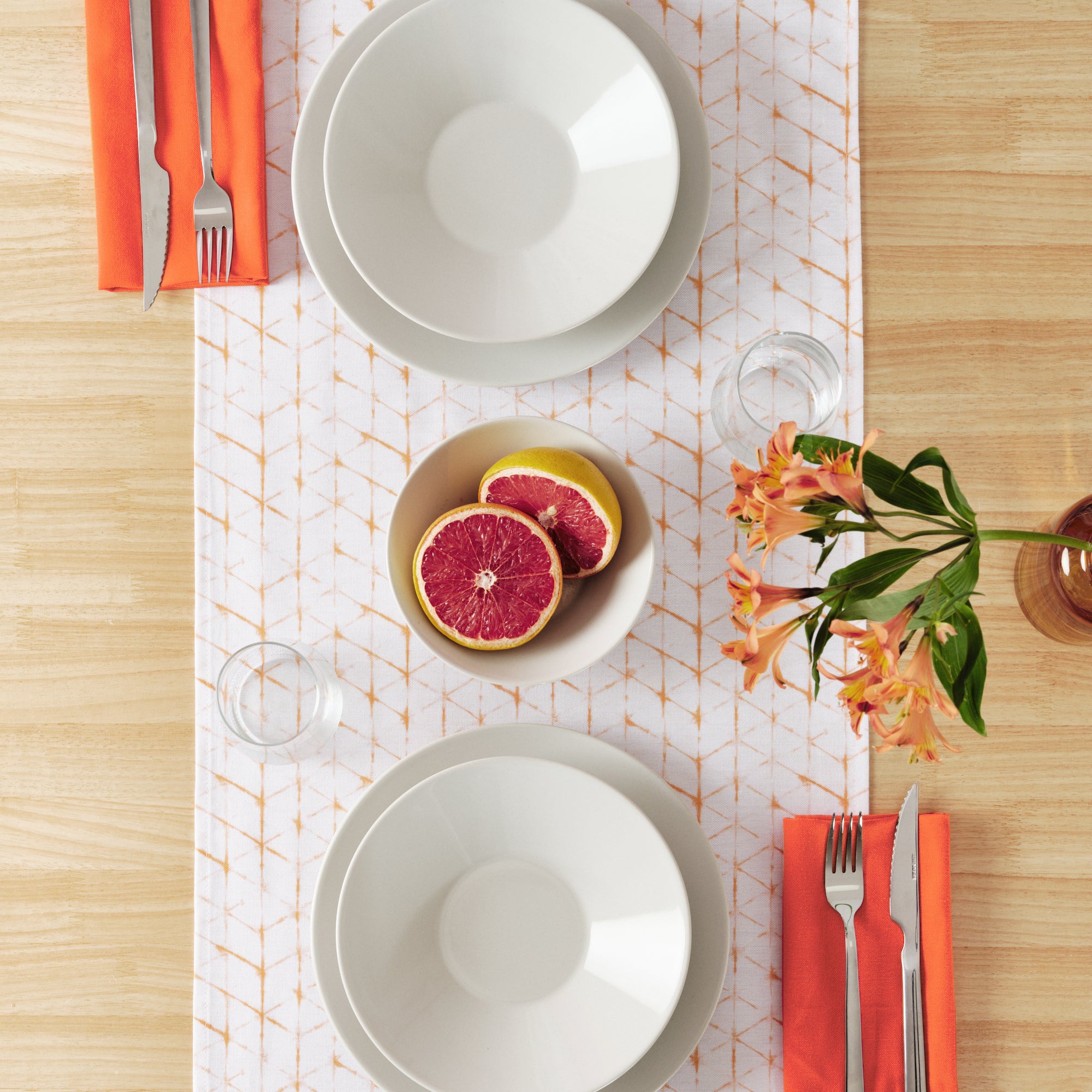 100% cotton table runner Leek 23