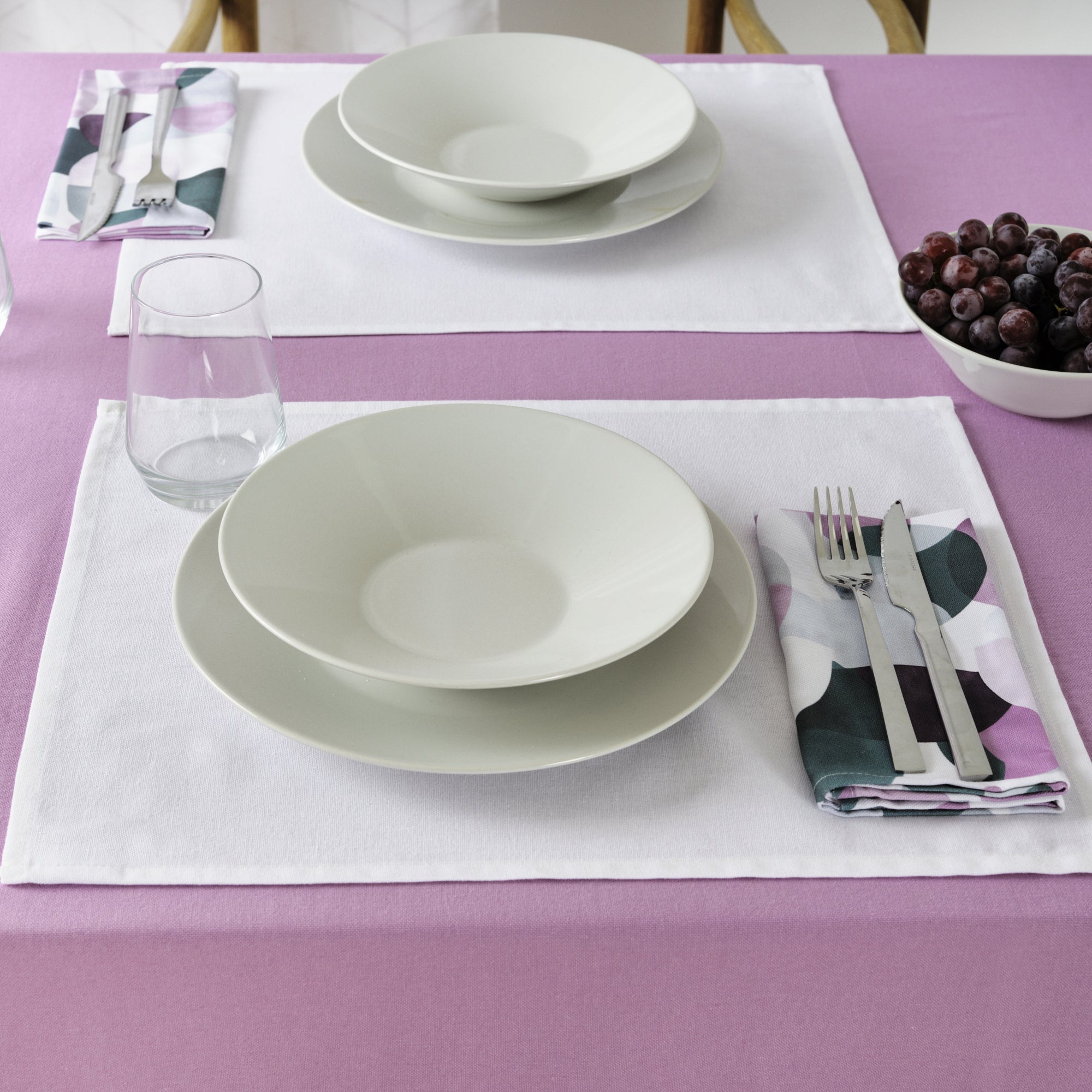 Pack of 2 napkins 100% cotton York Lilac