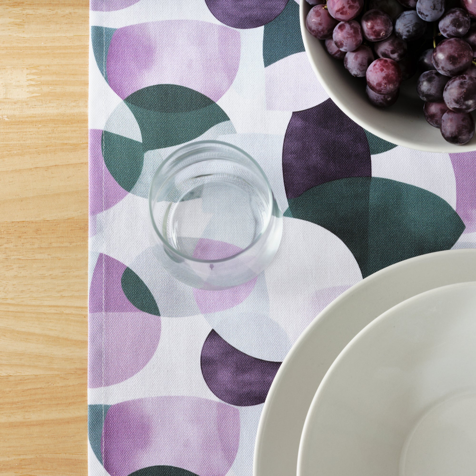 Chemin de table York 100% coton Lilas