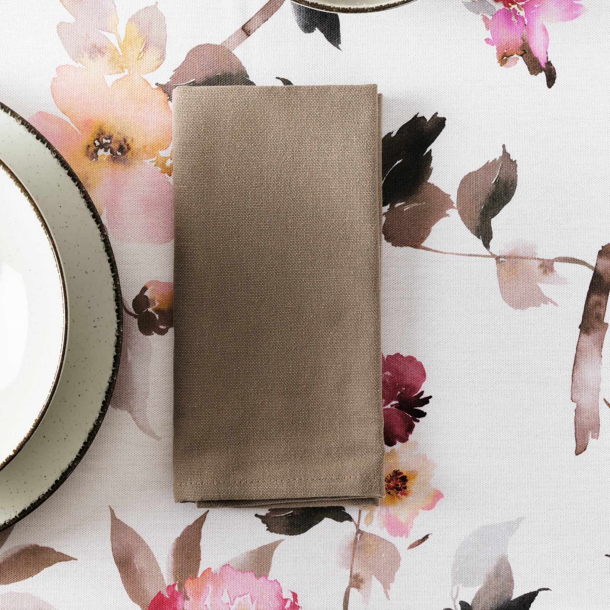 Pack 2 ud. servilletas liso Lino 100% Marrón