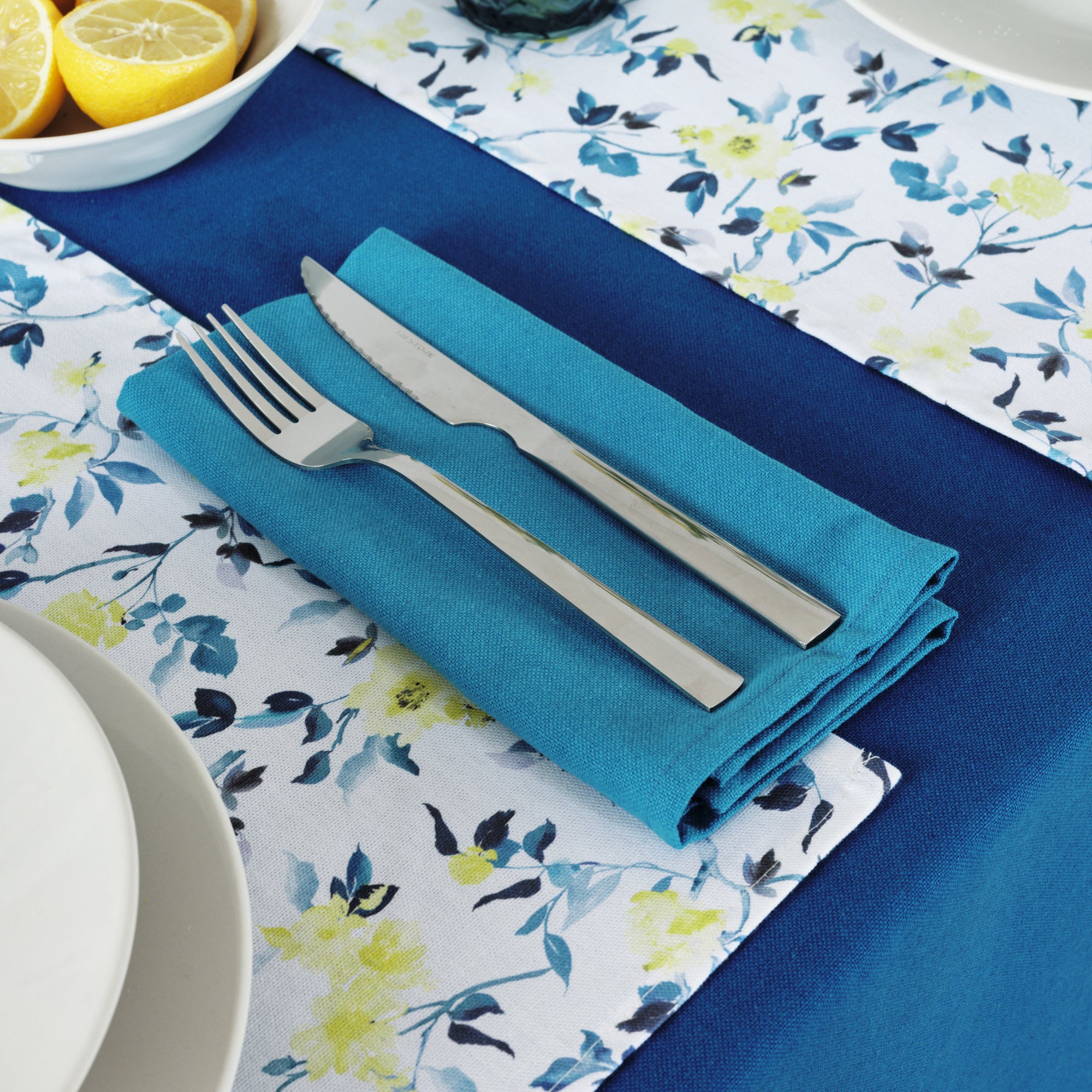 Pack of 2 plain napkins 100% linen Sky Blue