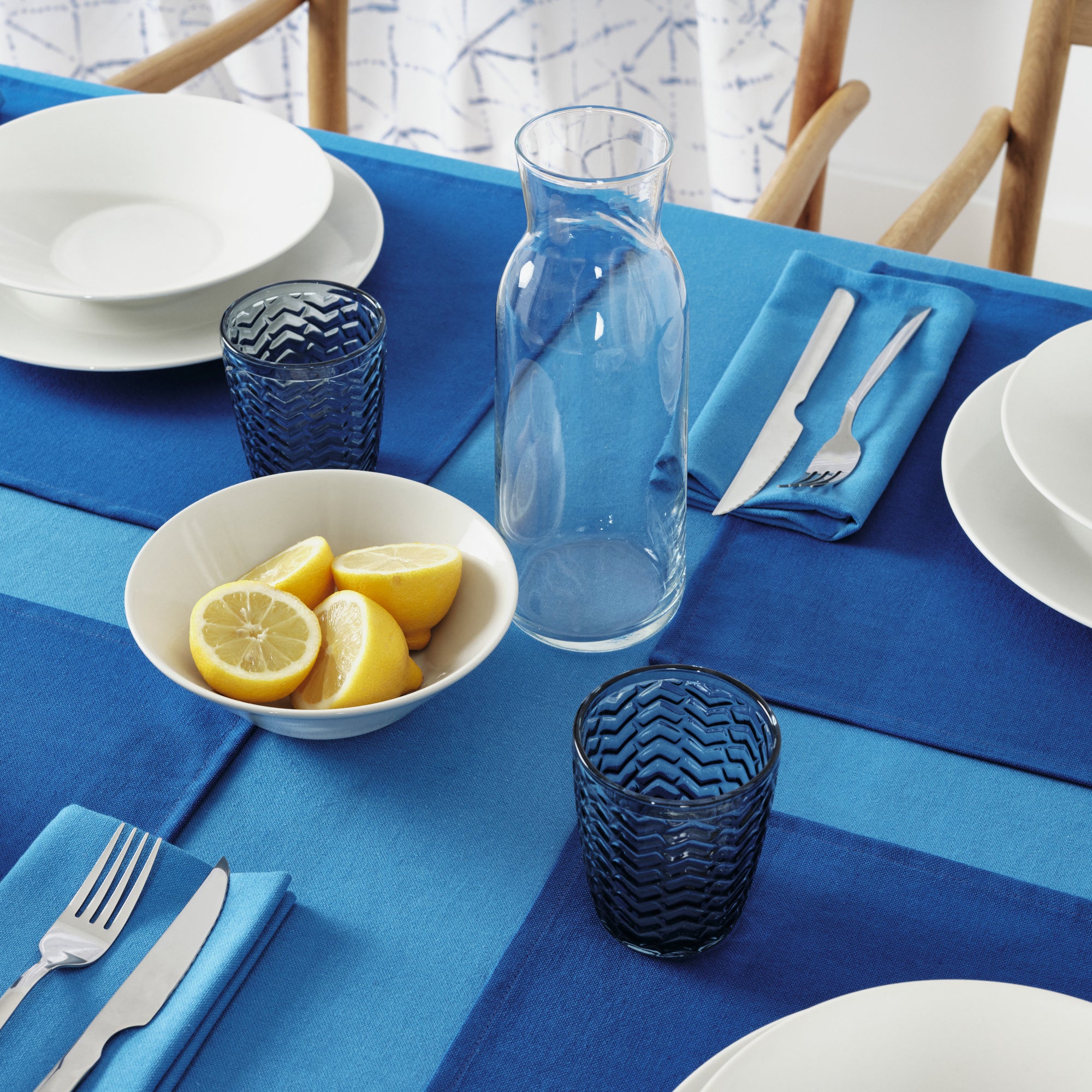 Pack of 2 plain napkins 100% linen Sky Blue