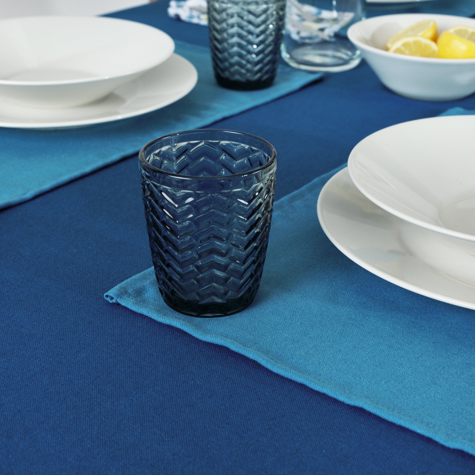 Paquet de 2 pièces. Set de table uni 100% Lin Bleu Ciel
