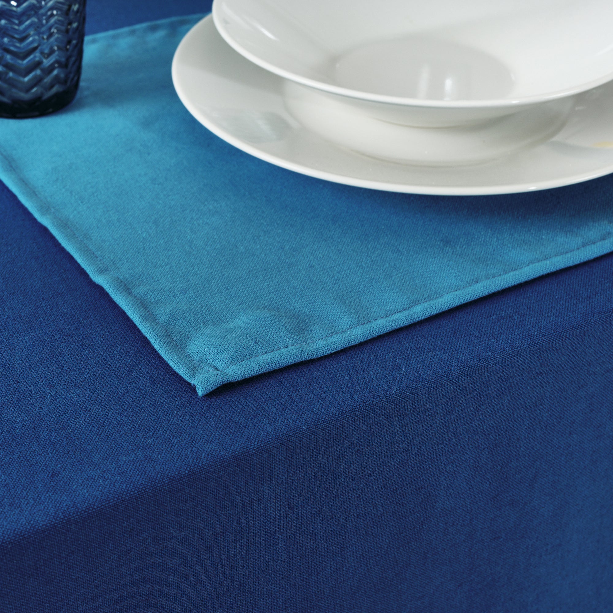 Paquet de 2 pièces. Set de table uni 100% Lin Bleu Ciel