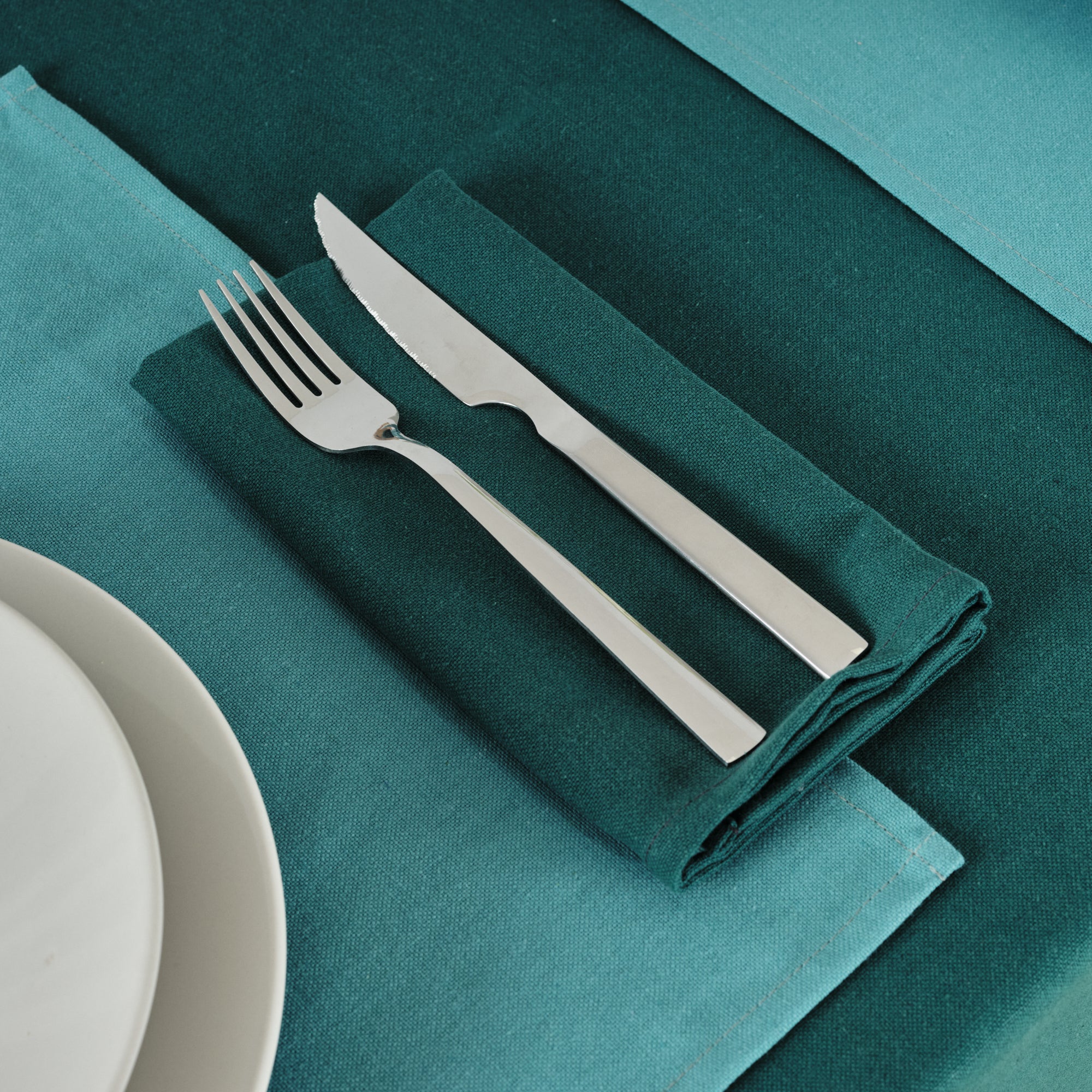 Pack of 2 plain napkins 100% linen Esmeralda