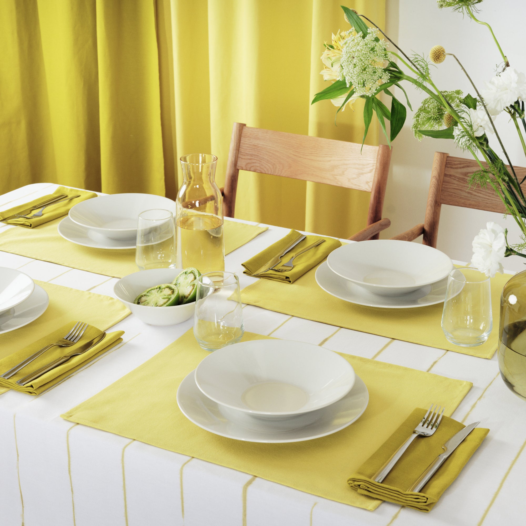 Pack 2 ud. servilletas liso Lino 100% Verde Claro