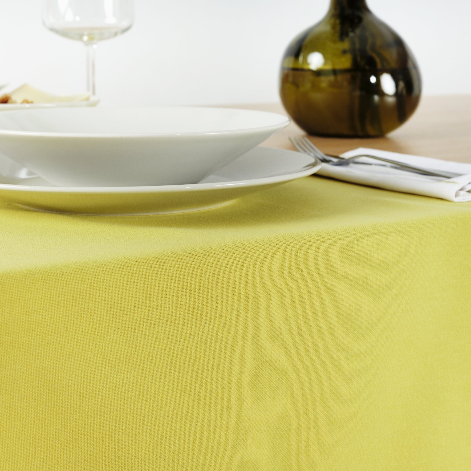 Plain Table Runner 100% Linen Light Green